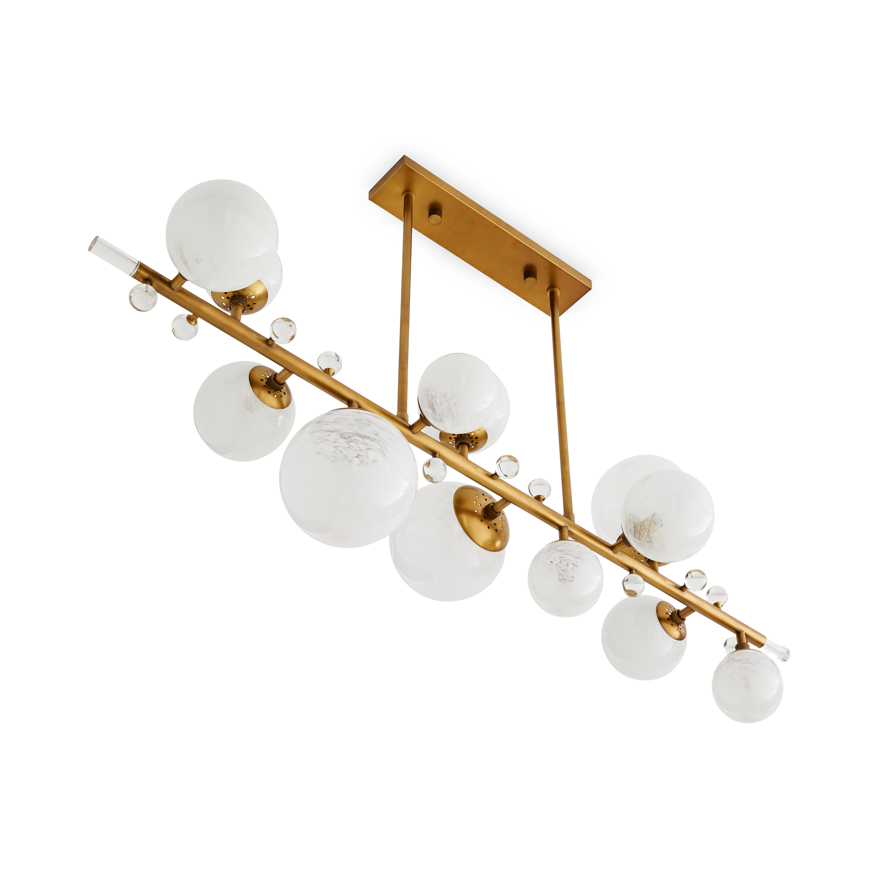 A representation of modern sophistication, this multi-light electrolier defines a space.