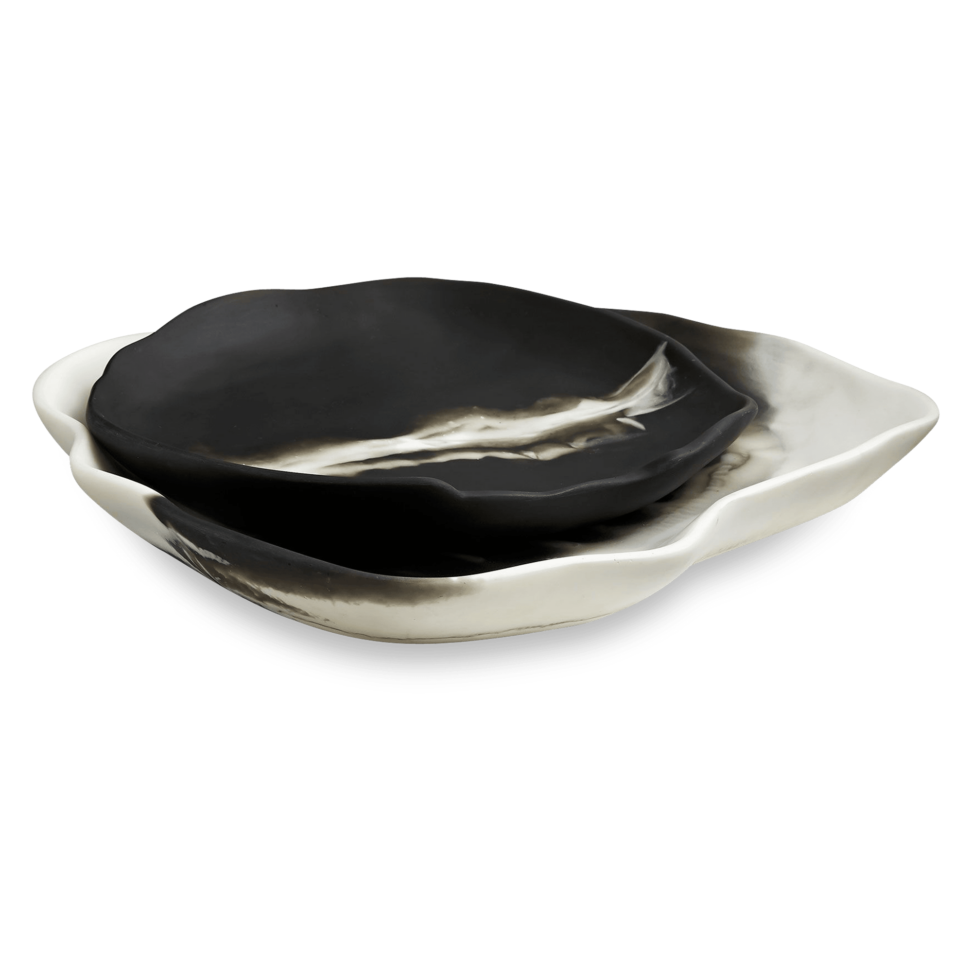 Explore the concept of yin and yang in this duo of trays.