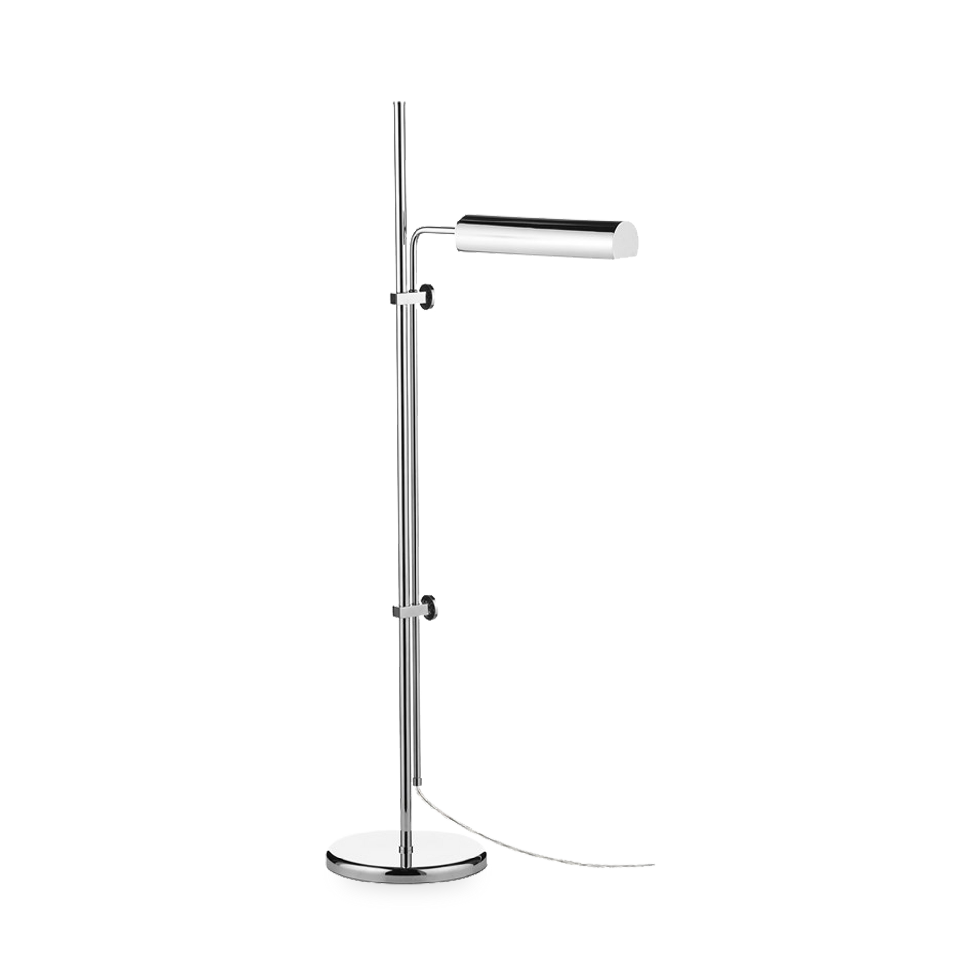 The LED Floor Lamp's thin stems tick the box of minimalism all while it turns from side to side, can be adjusted up and down, and has an integrated LED, making it a stalwart choice