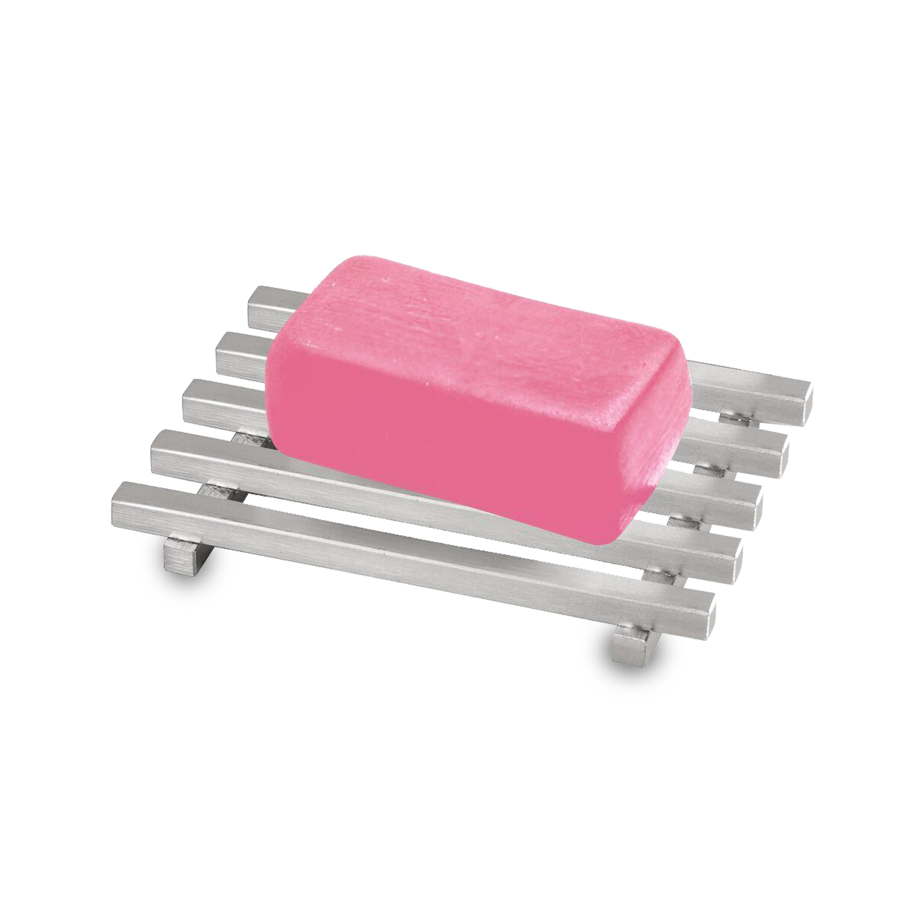 This rectangular bar soap holder is great for keeping soap or sponges within arm's reach at any sink.