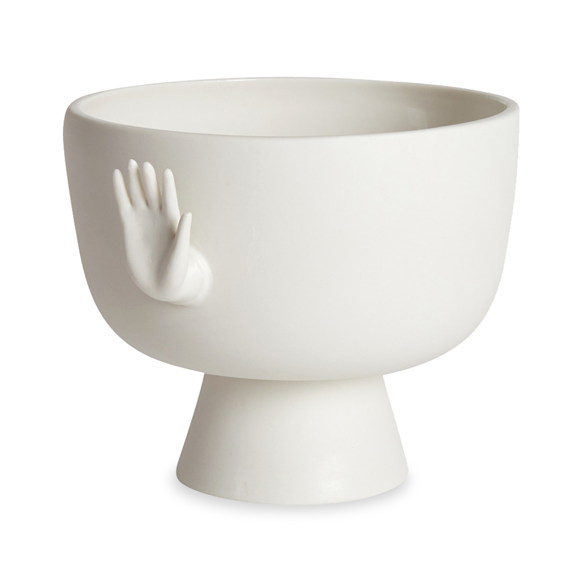 The Eve Pedestal Bowl pairs a shapely silhouette with sly and seductive handles for surreal style.