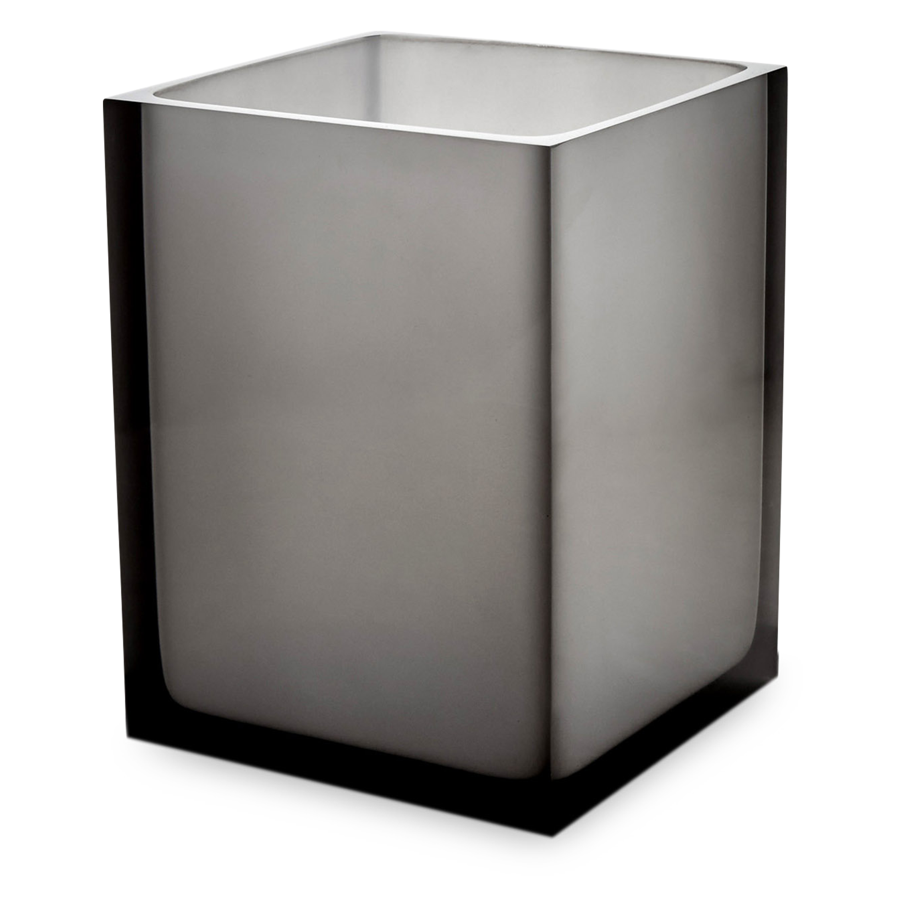 A thick, acrylic bathroom essential with a frosted lozenge interior.