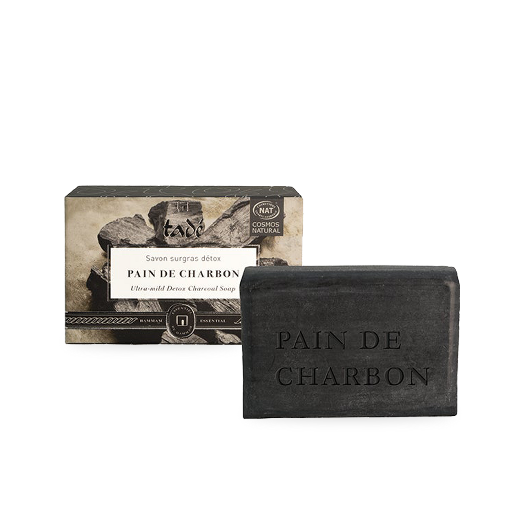 A rare lipid-rich soap with cauldron-cooked virgin olive oil and enriched with plant-based activated charcoal with a high absorption capacity.