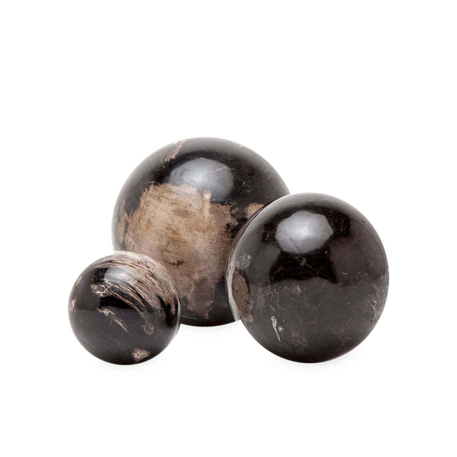 Dark Petrified Wood Balls