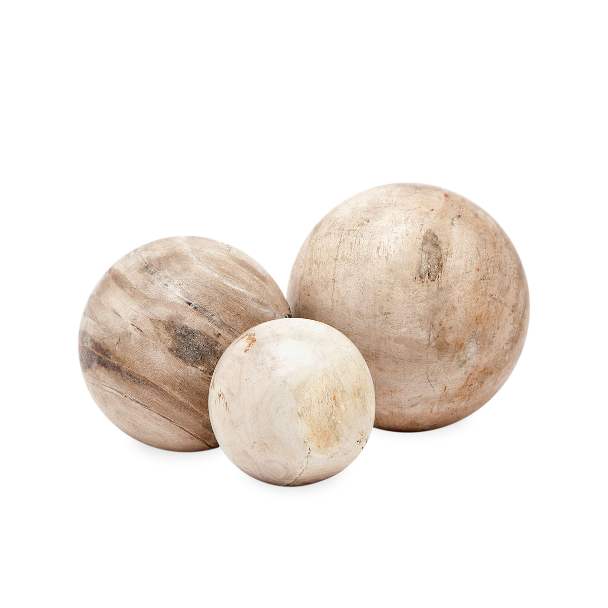 Light Petrified Wood Balls