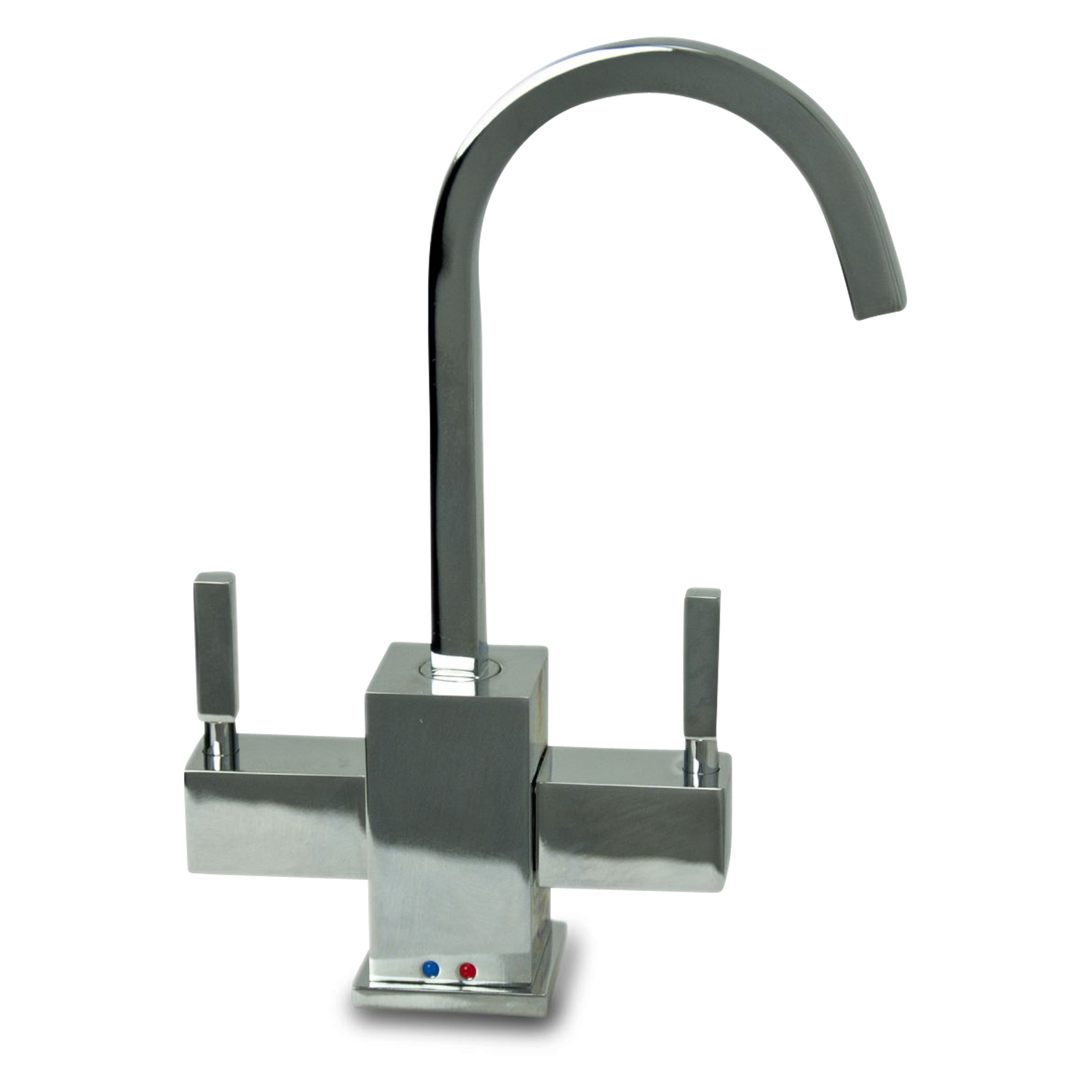 The Little Gourmet instant hot and cold water dispenser is a seamless, modern, no lead faucet with a natural brass finish.