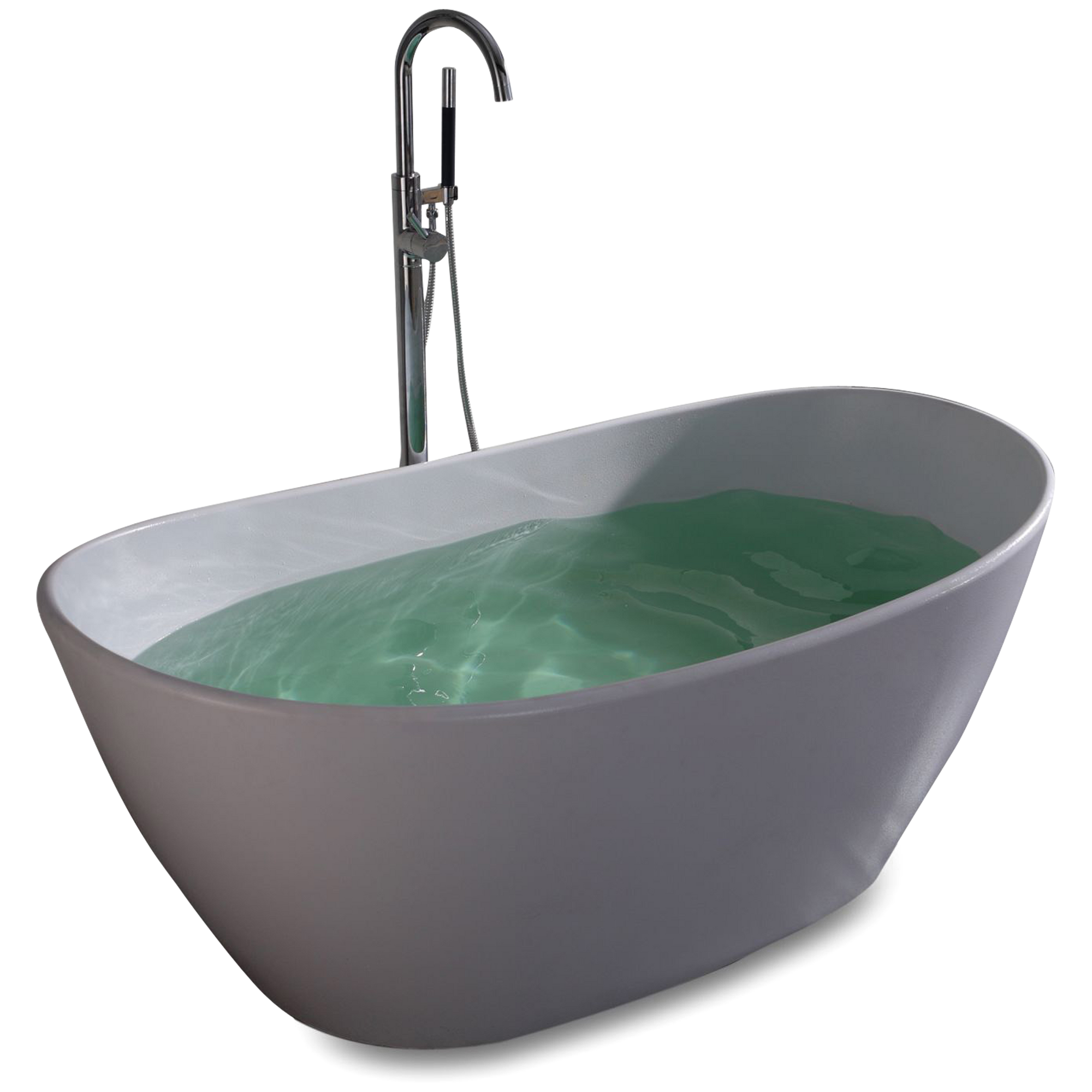 The Farrah soaker bath was designed with classical symmetry in mind with a nod to transitional style.