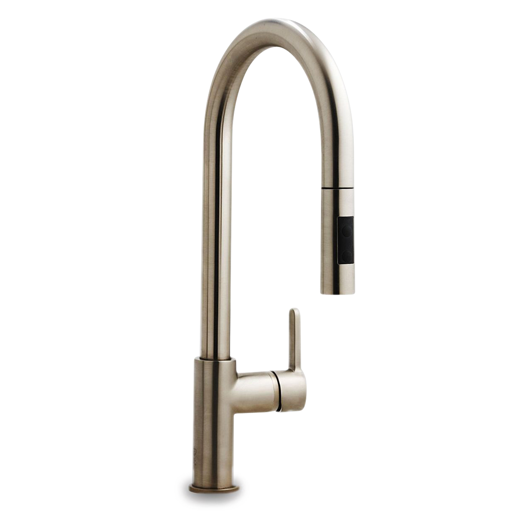 The Kelly 2 Faucet (Pull-Down) is a single hole kitchen faucet with one lever and a pull-down spray.