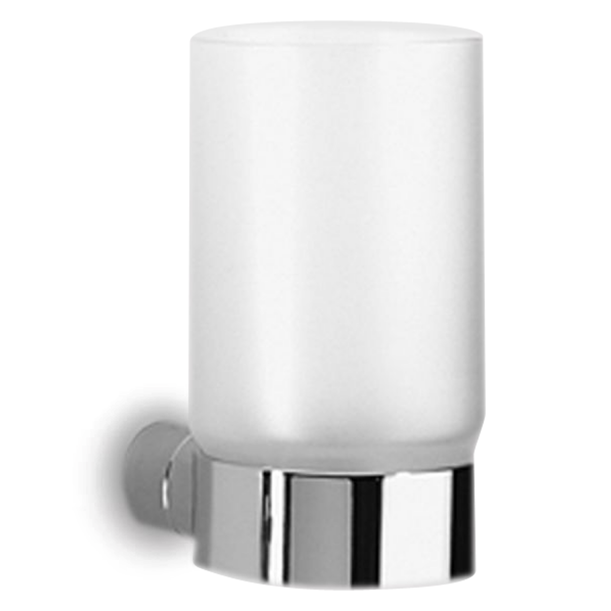 Minimalist and modern, the functional Xenon Tumbler features a frosted glass tumbler with a brushed nickel base.