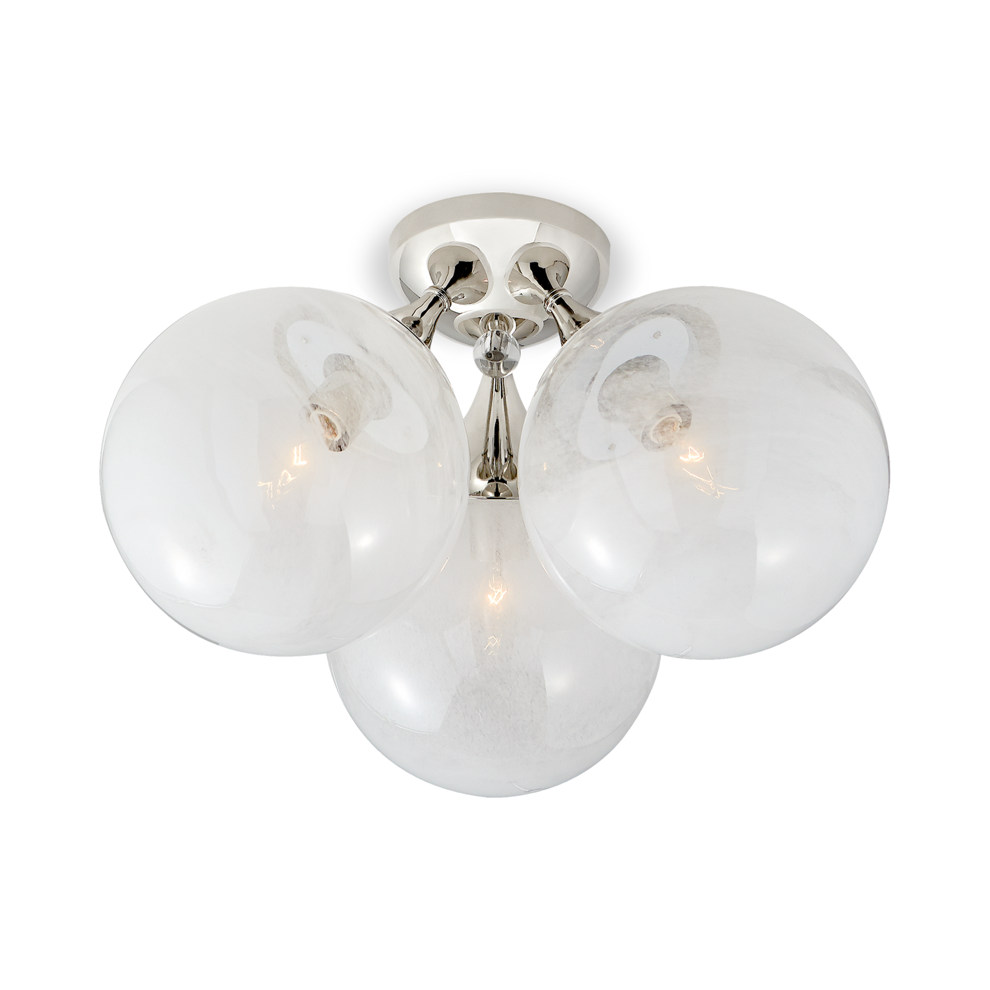 The Cristol Large Trip Flush Mount is inspired by old world glamour and European midcentury design.