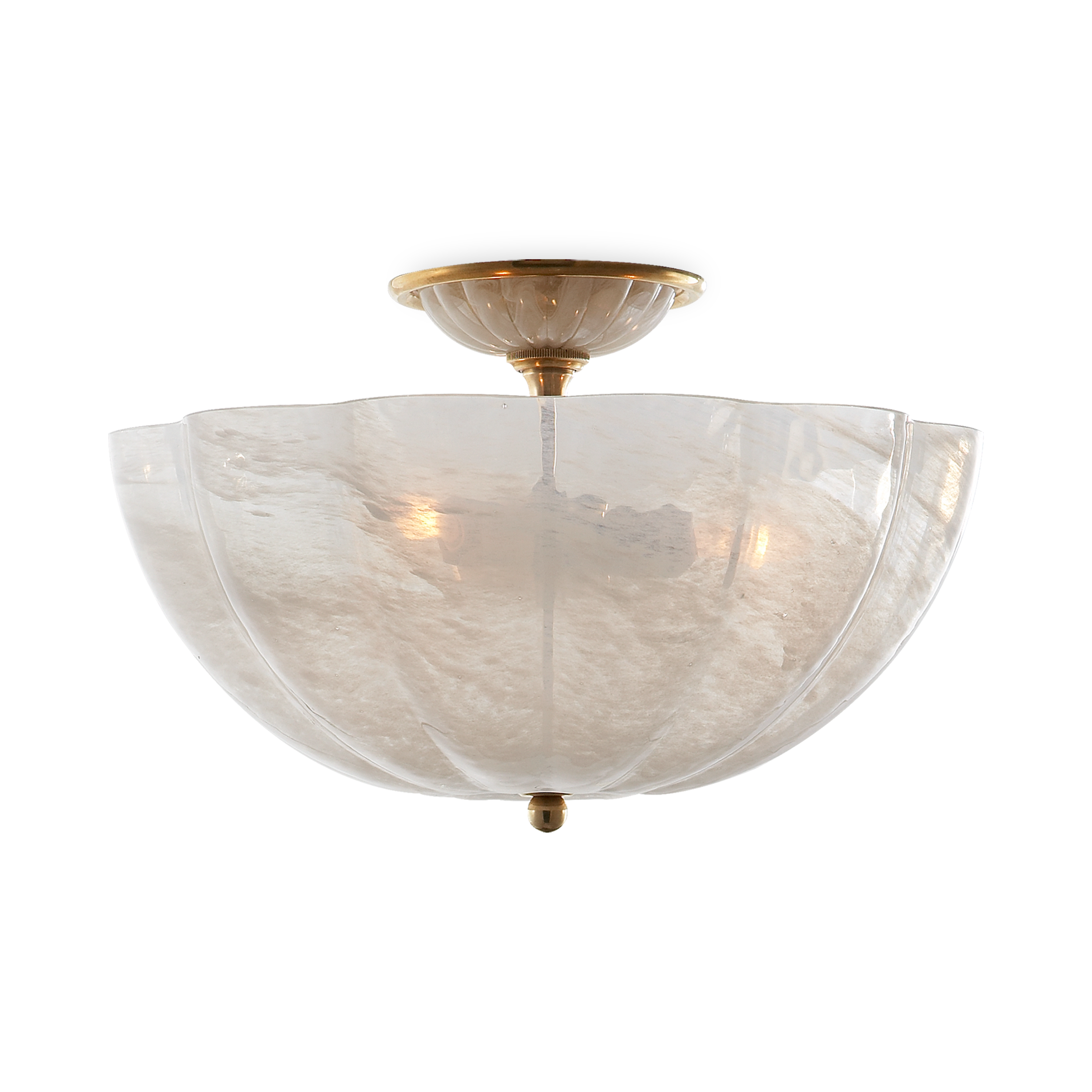The Rosehill Semi Flush Mount is inspired by old world glamour and European midcentury design.