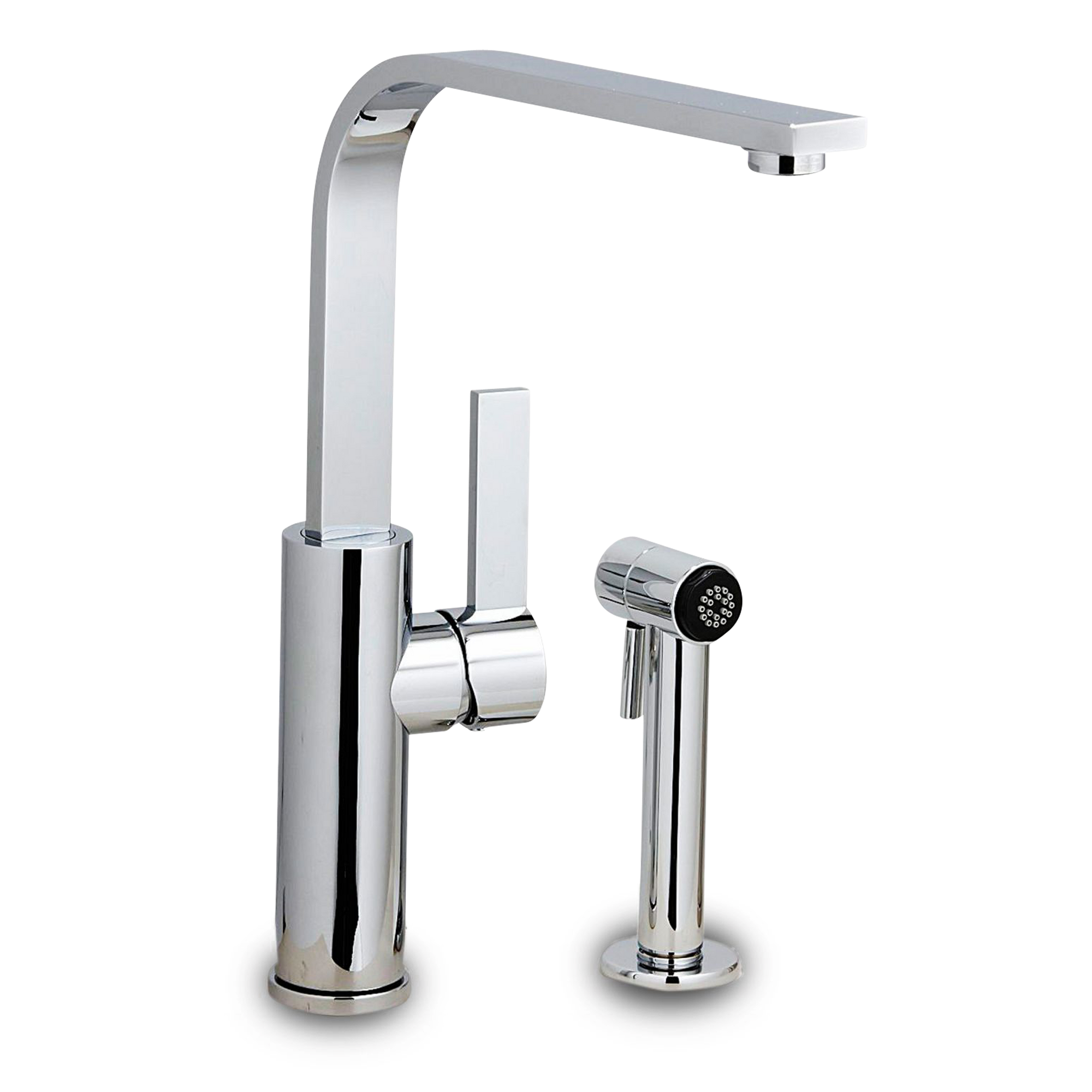 The Braxton faucet is a modern masterpiece with a side spray with single-lever operation and side handspray- Total Height: 13-1/4
