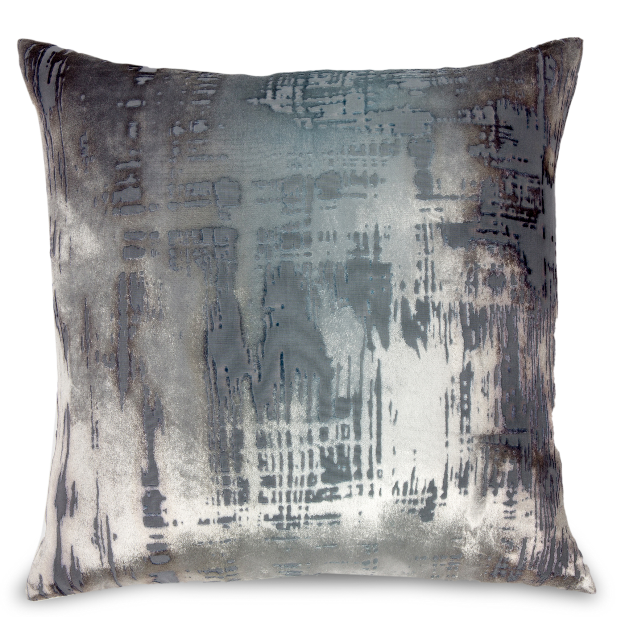 Handmade in Philadelphia, this silk velvet pillow features a painterly brushstroke pattern on both sides and an invisible zipper closure.