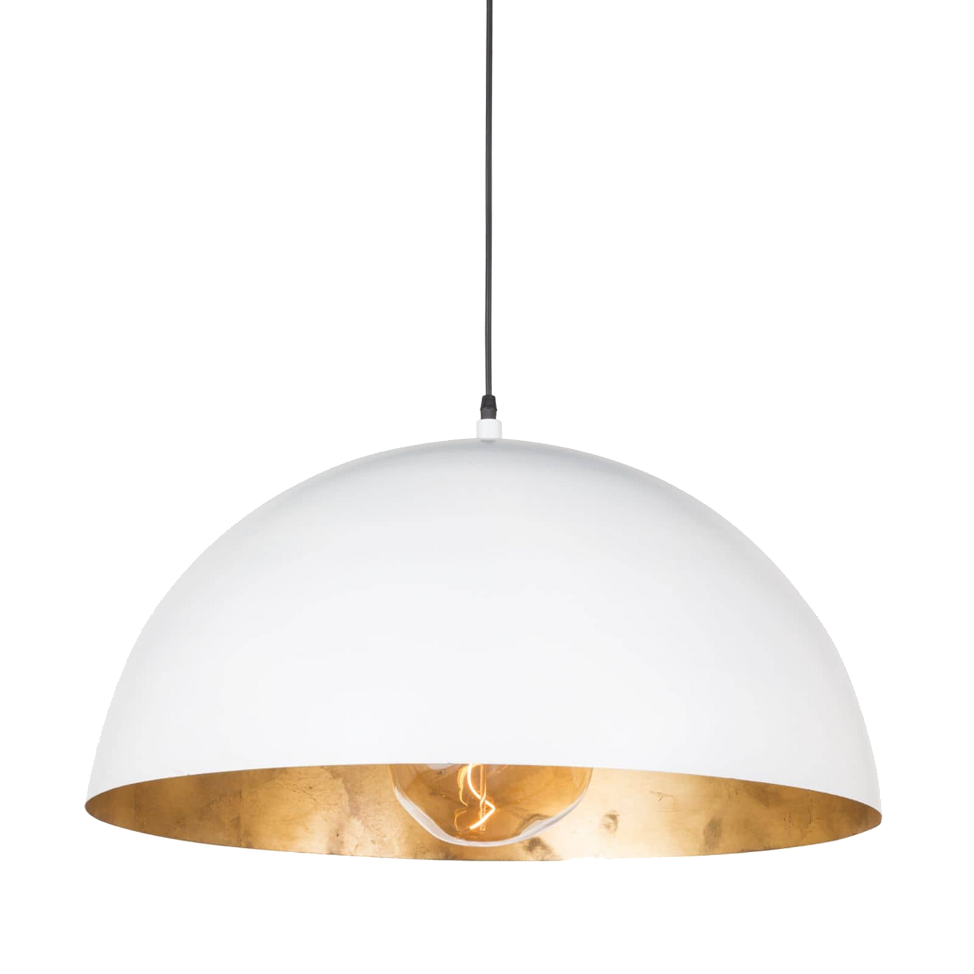 A simple dome shade brings sleek minimalism to the mix.