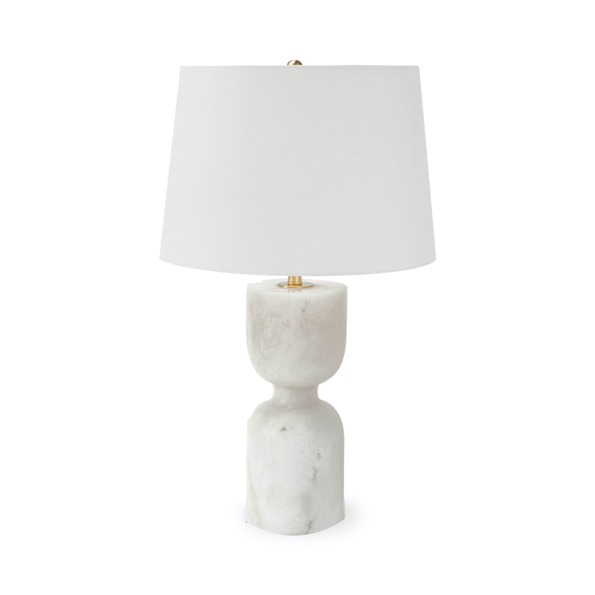 Our Darla Alabaster lamp is shapely yet stately, carved from a solid piece of the stone.