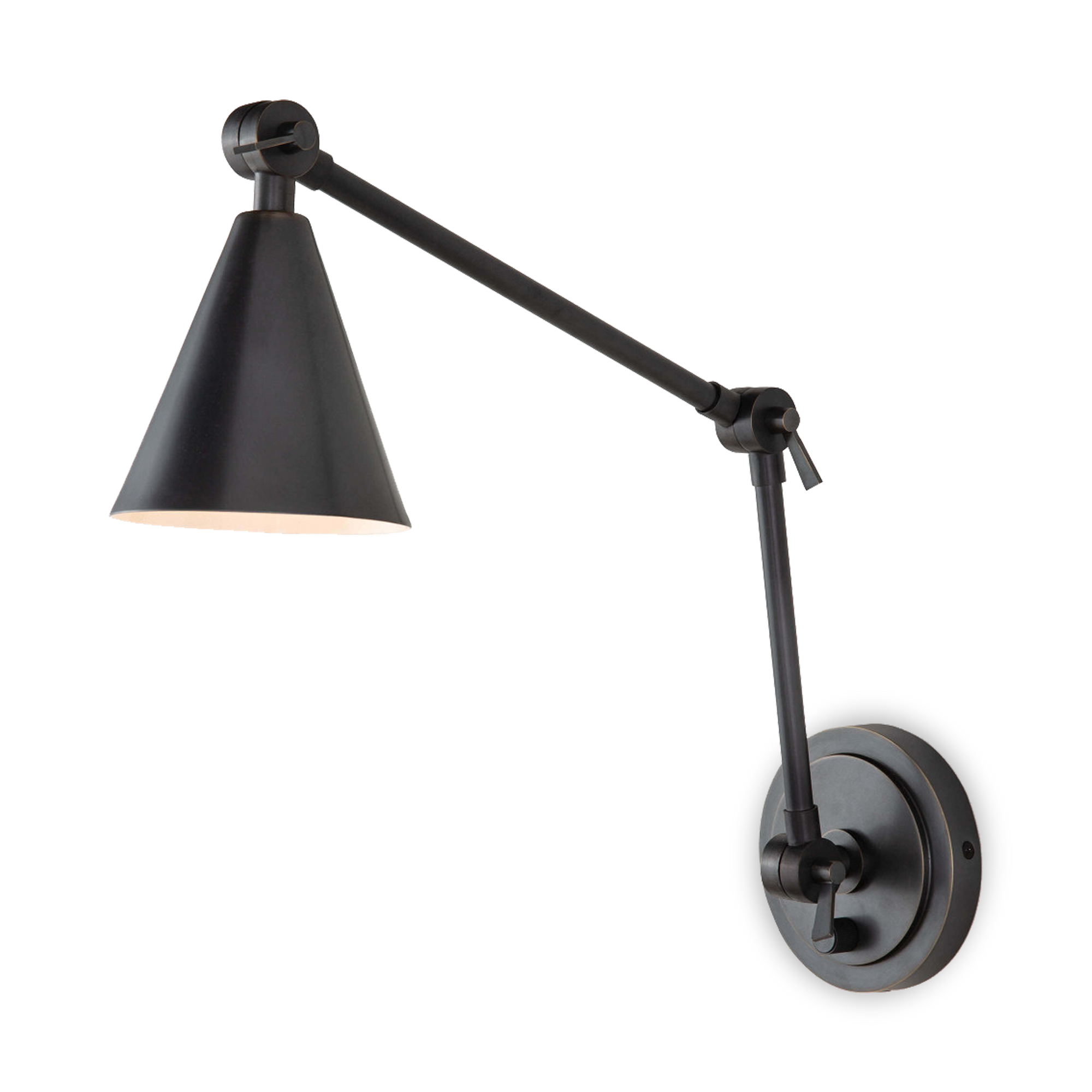 The dual adjustable arms make this a great sconce for bedrooms, kitchens, or a library.