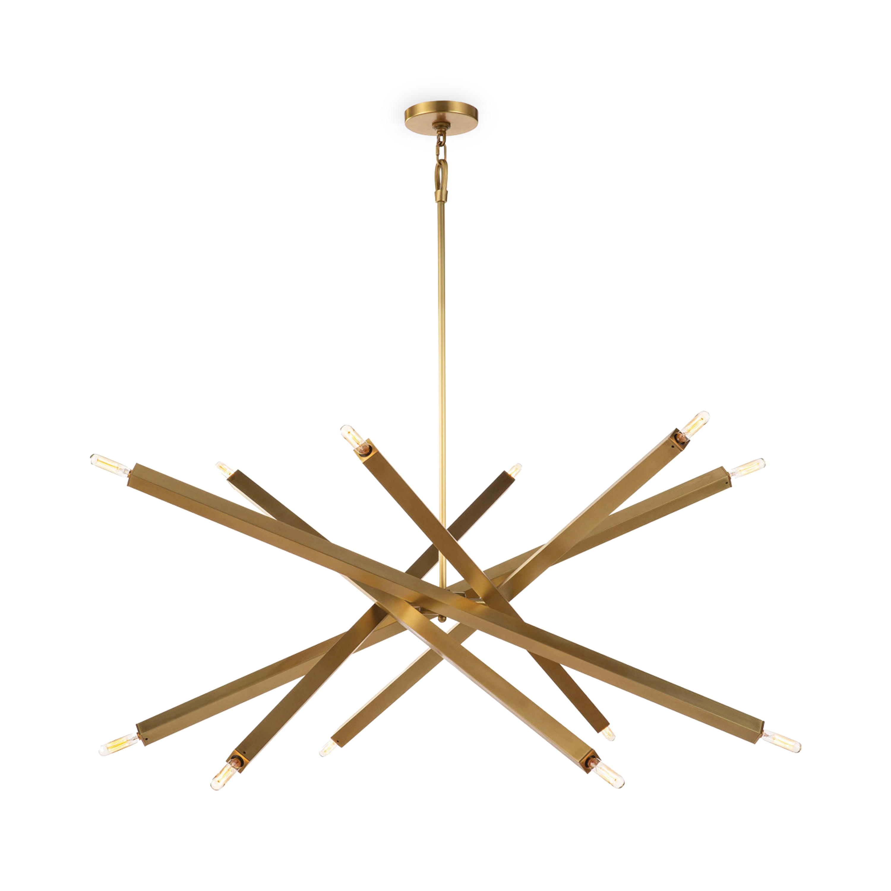 Contemporary cool: Sleek metal rods seemingly balance in this air.