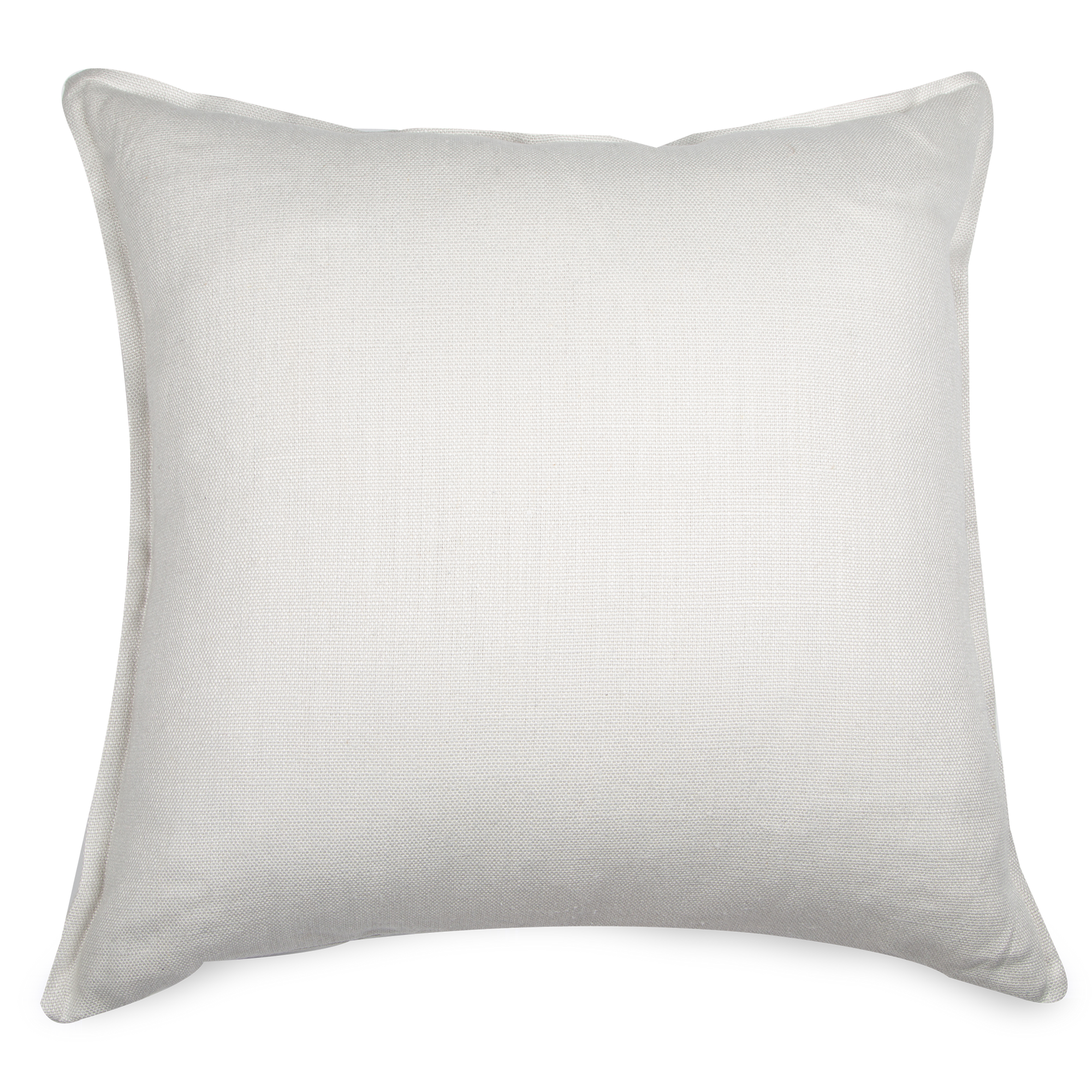 The Slubby Linen Pillow features a solid base colour contrasting with a neutral coloured half-inch flange and corner pleats.