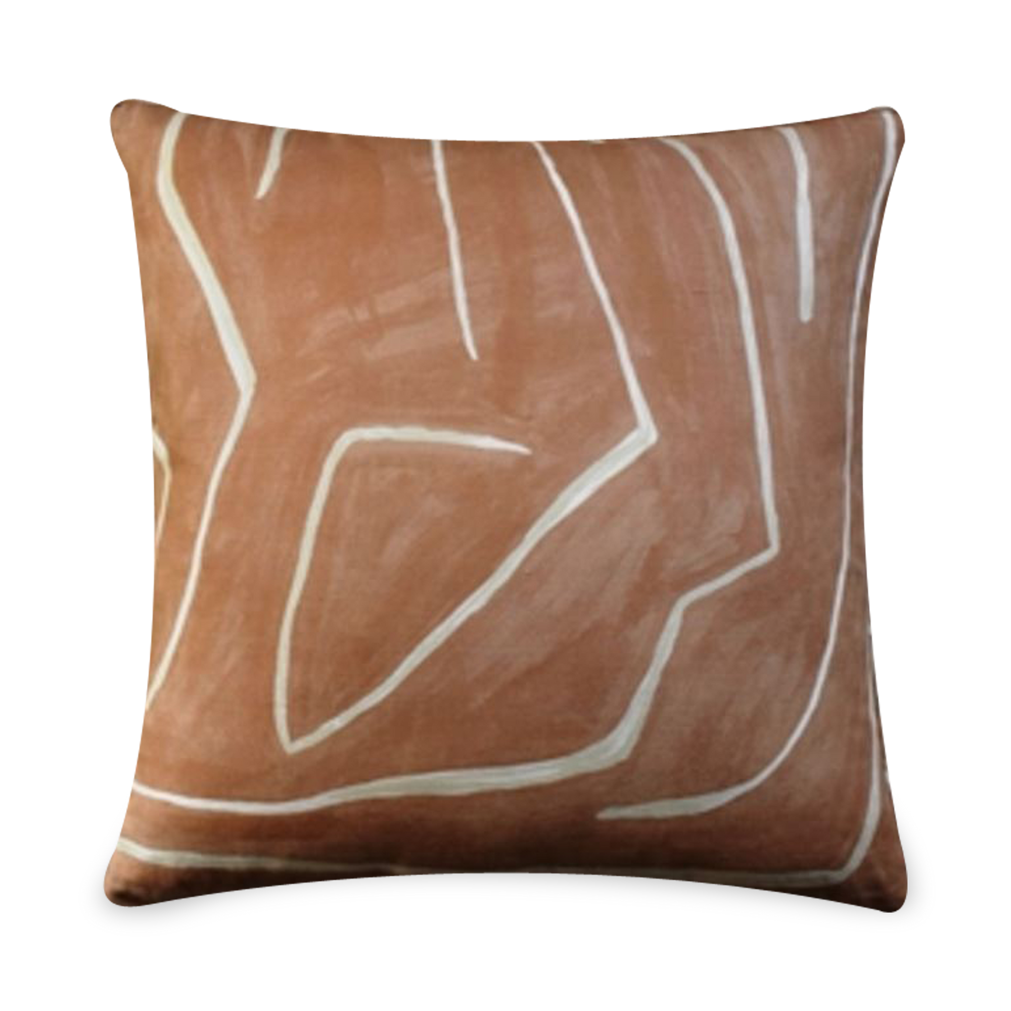 The Graffito Pillow features an abstract design and bold colour contrast.