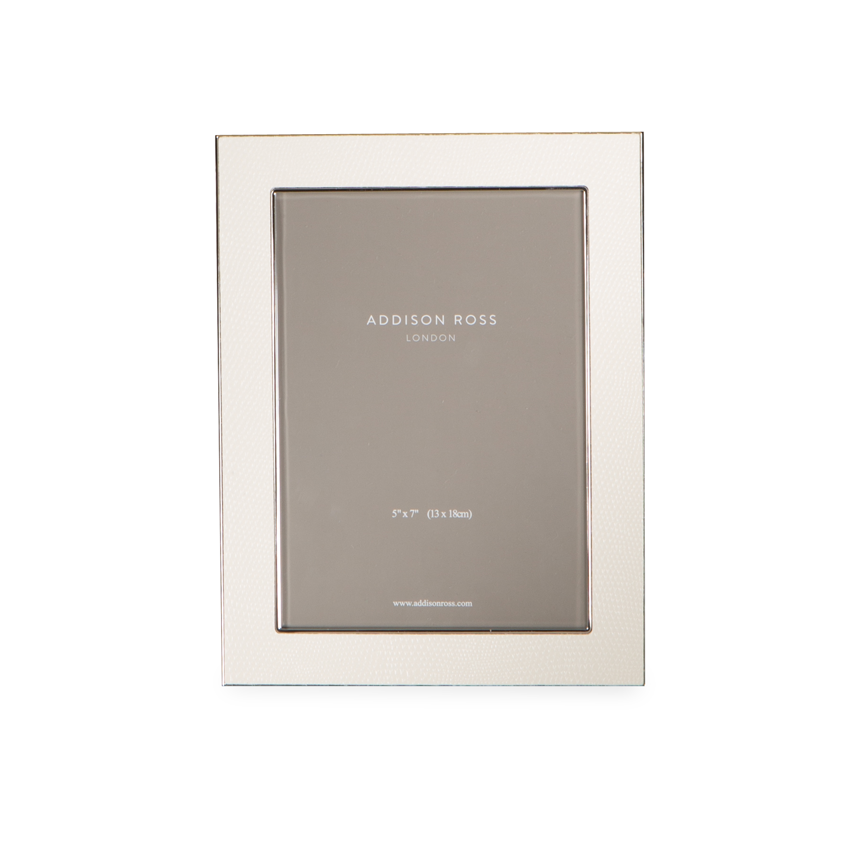 Bold and unique, this picture frame is made with faux white snake skin and silver and is backed with luxury velvet.