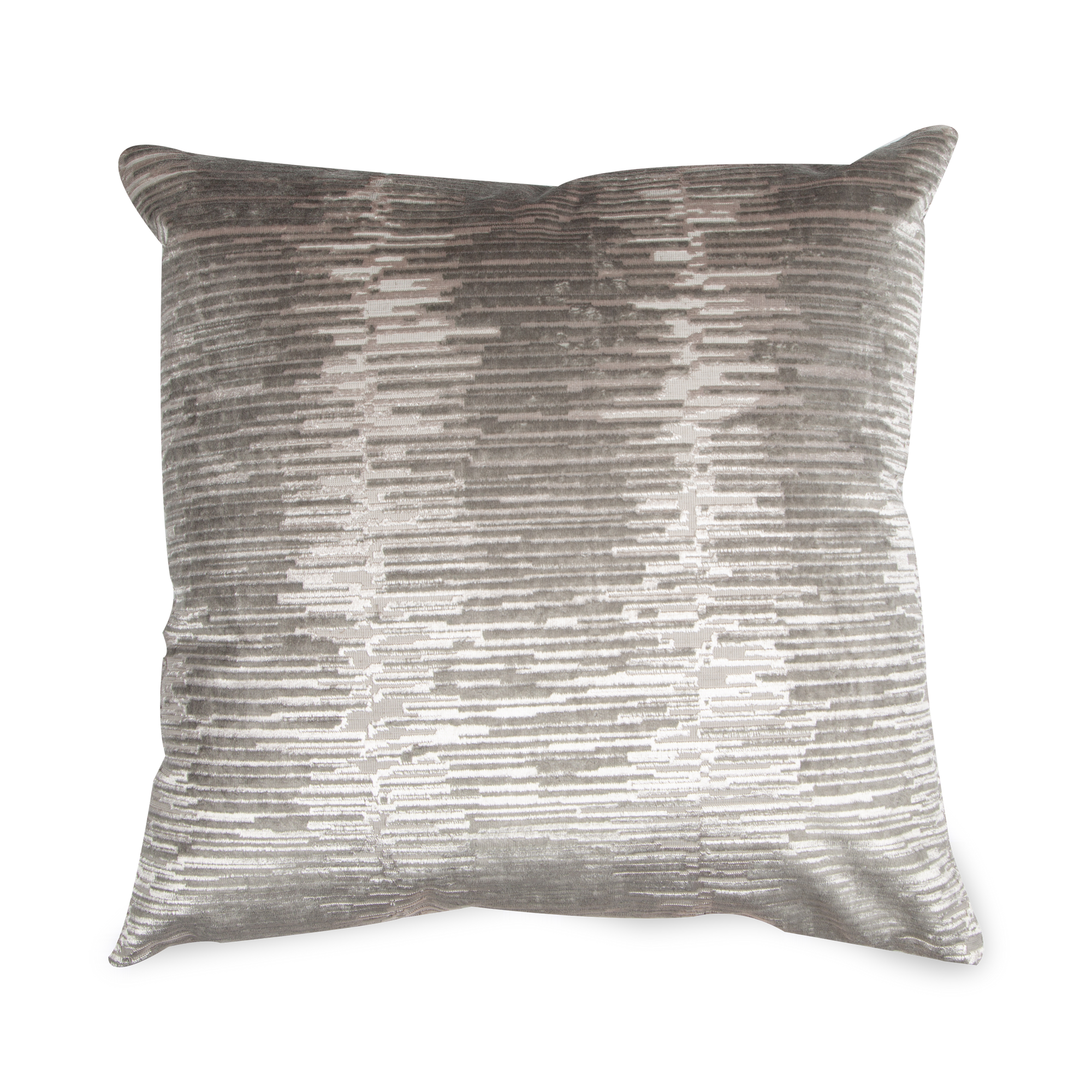 The Volt Pillow features a unique rippled texture with hues of grey.