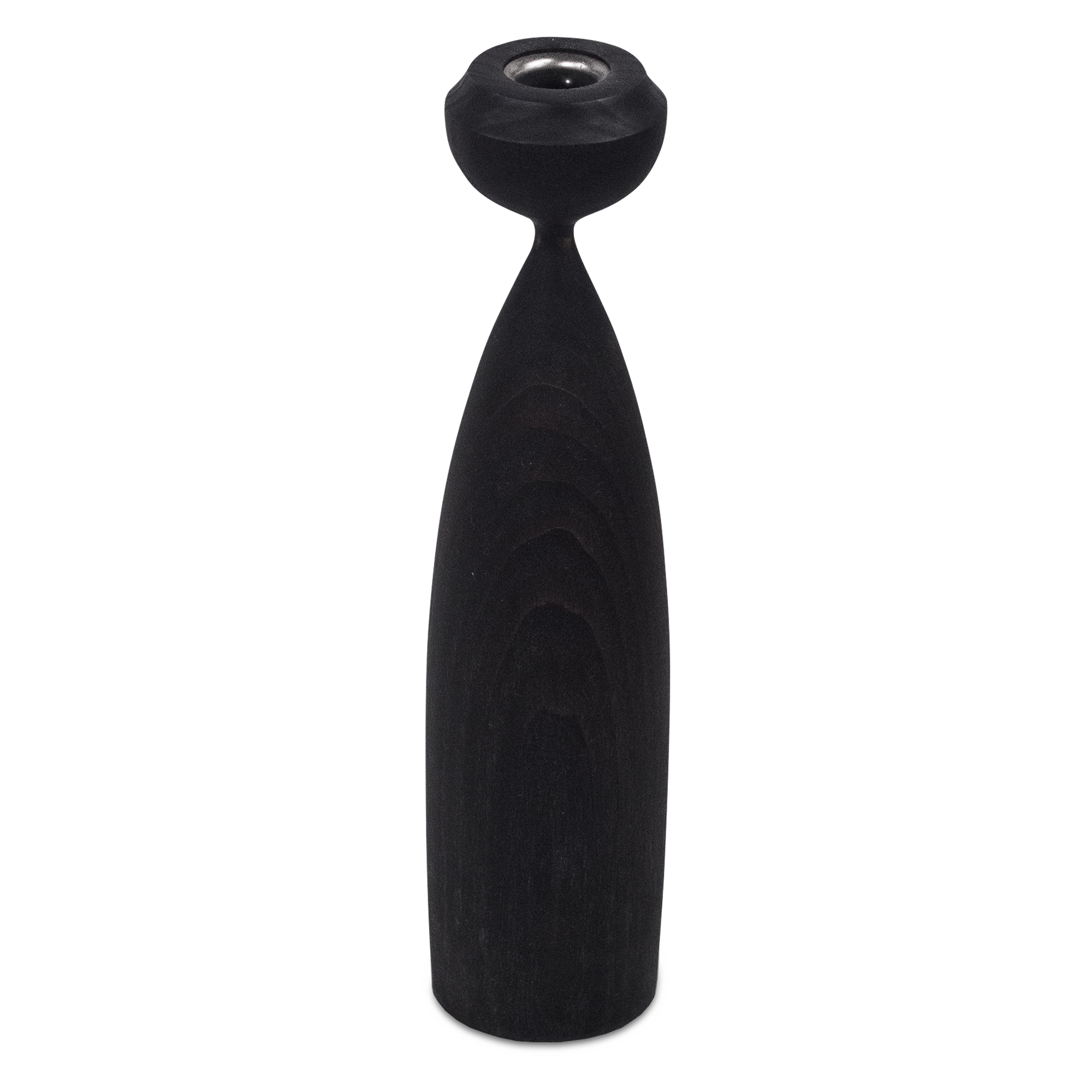 The Lotta candleholder illustrates a breathtaking combination of mid-century modern flavour and natural styling in its beautiful ebonized ash wood shape - emphasizing luxurious lin