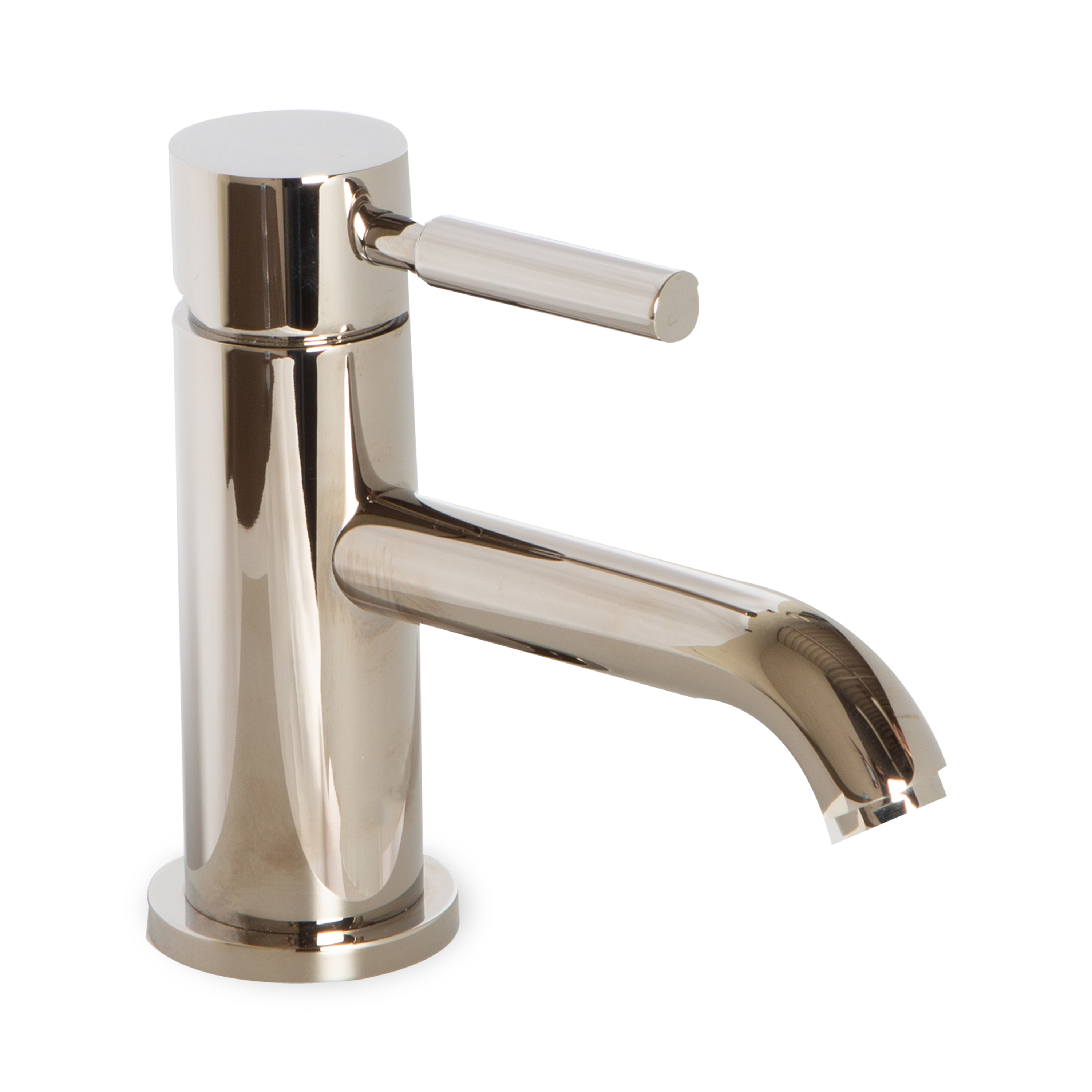 A single hole basin faucet.