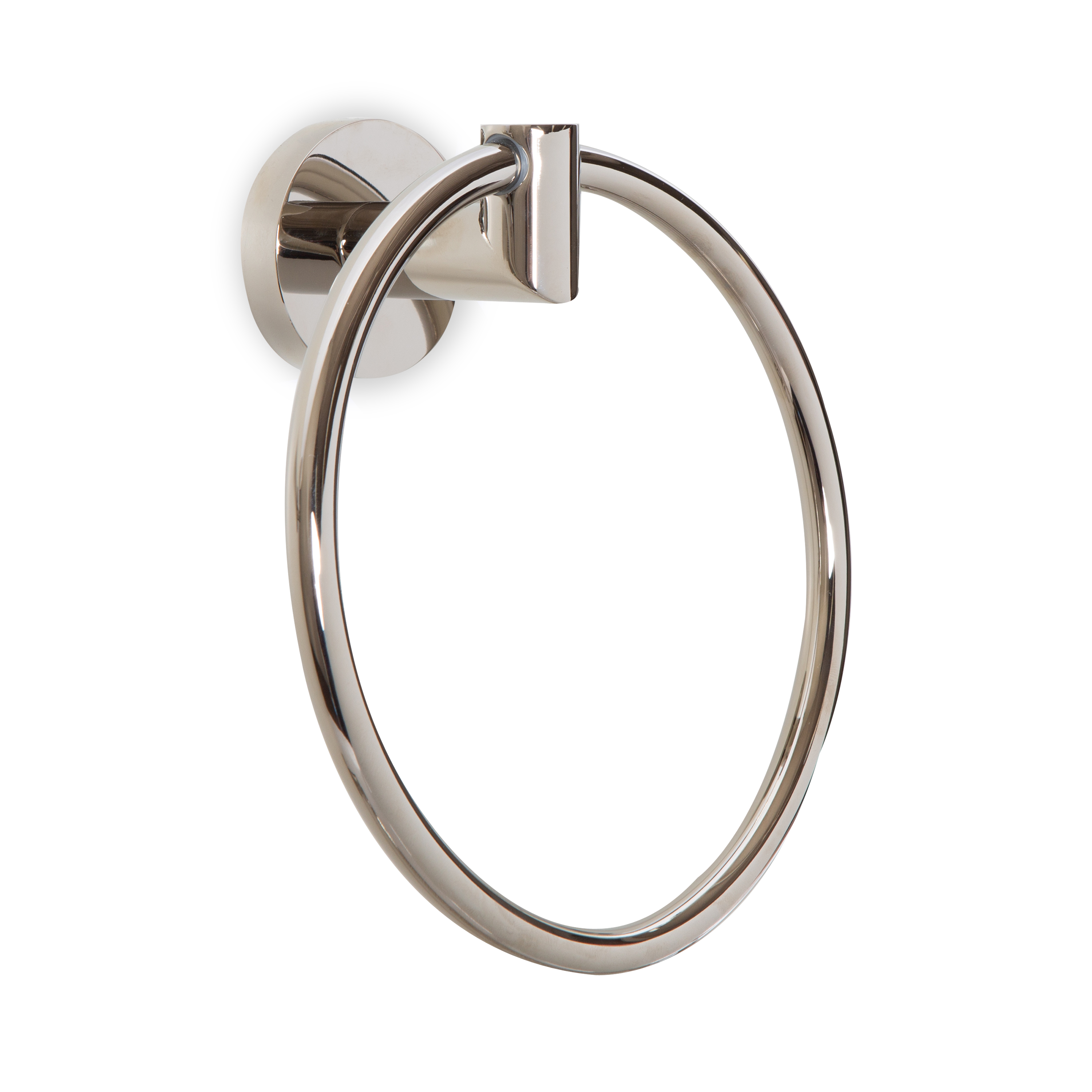 A cylindrical contemporary towel ring.
