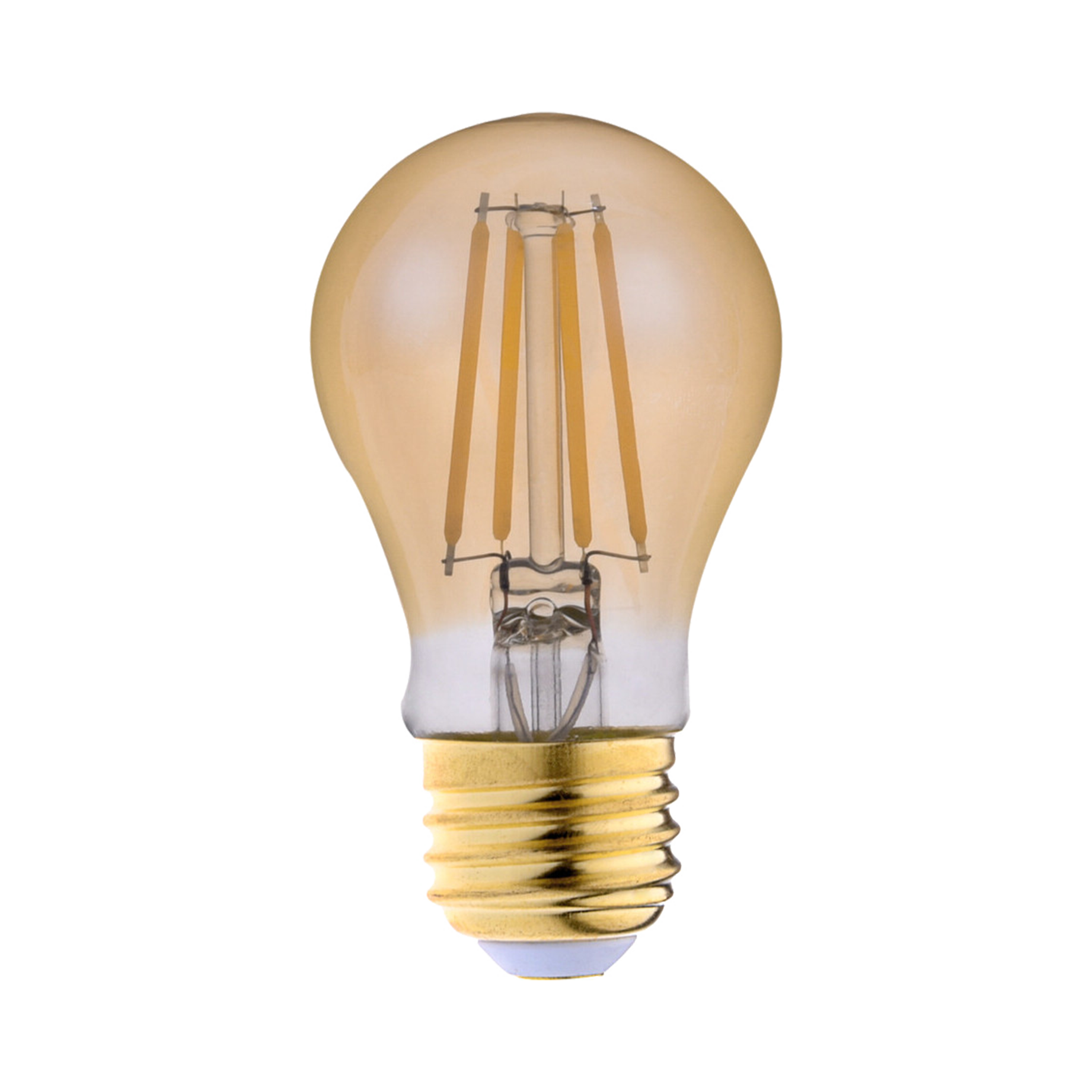 The Amber Type A LED Bulb has a body with an amber coating to produce a bright, amicable glow.