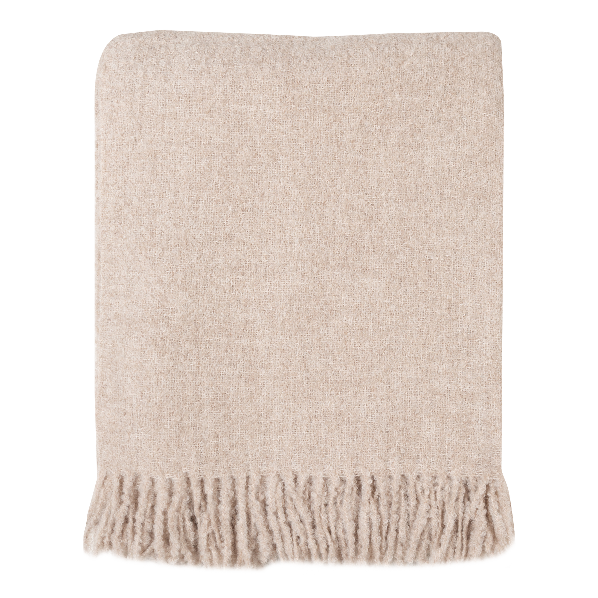 The Alpaca Boucle Throw features a soft and light mix of alpaca fleece and silk woven into a fine boucle.