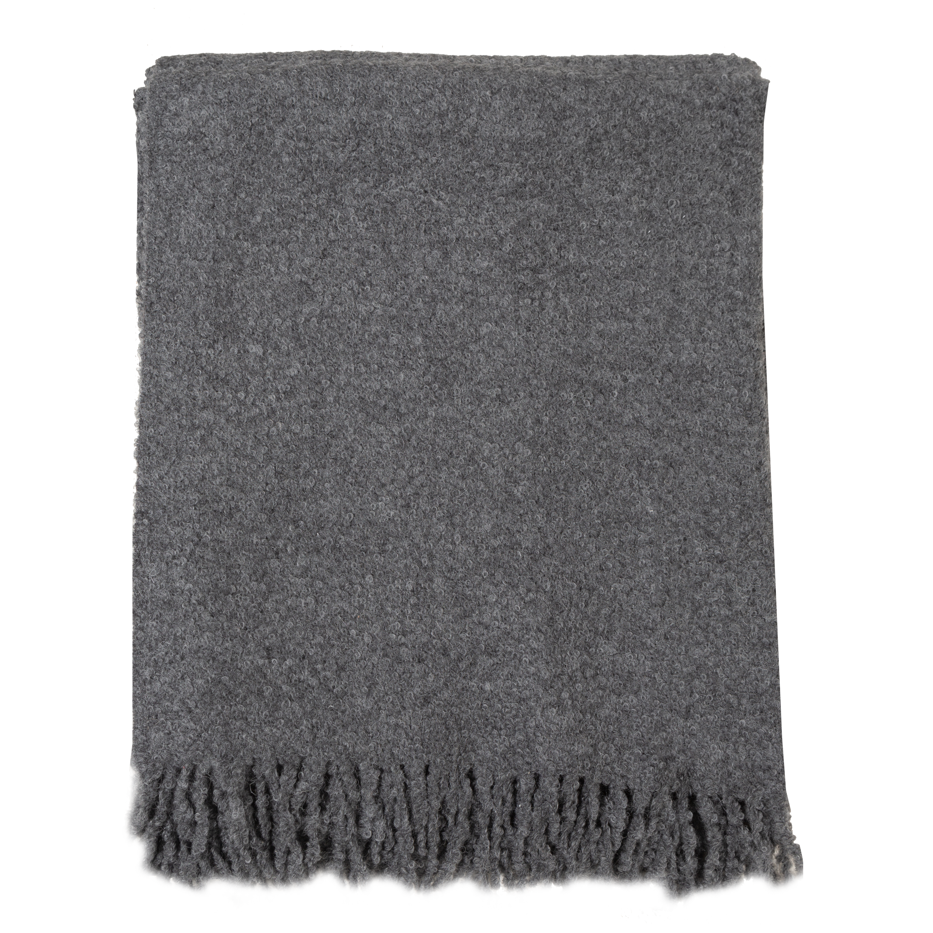 The Alpaca Boucle Throw features a soft and light mix of alpaca fleece and silk woven into a fine boucle.