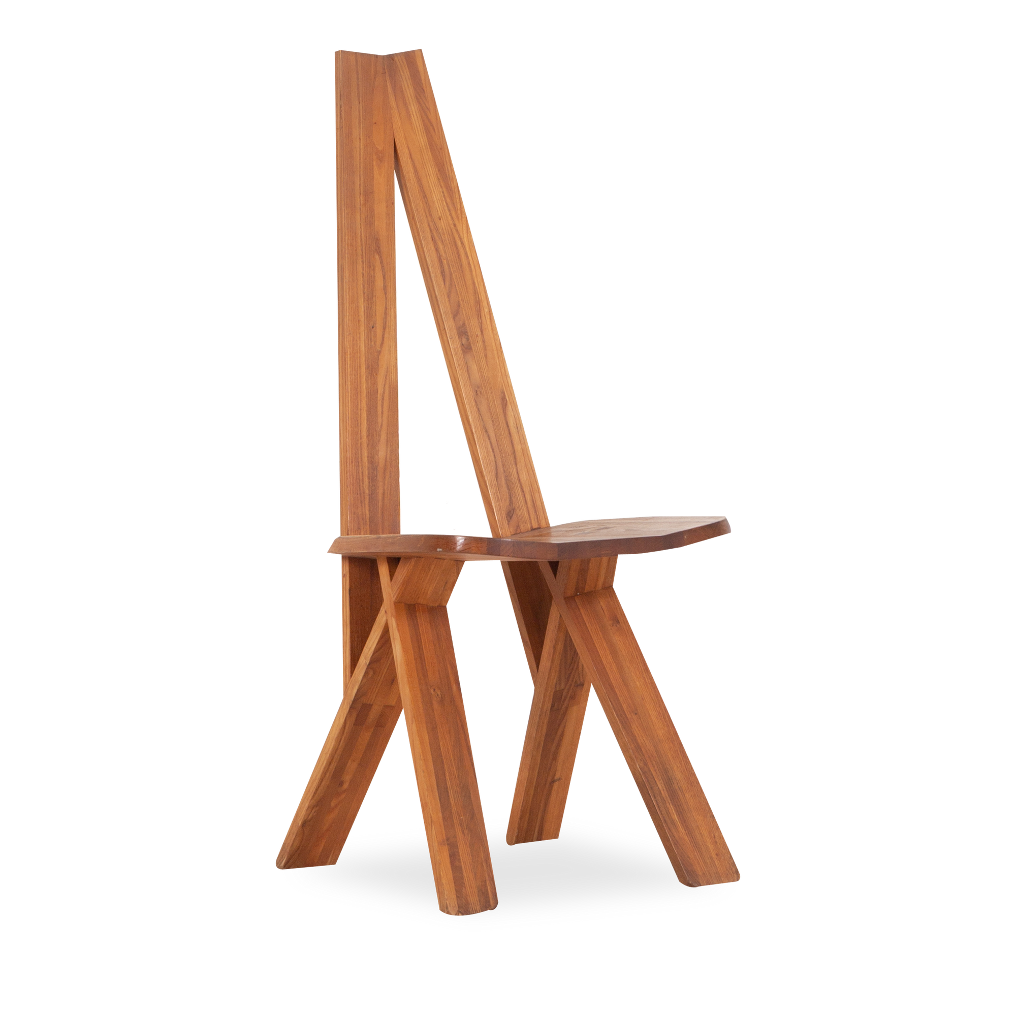 Combining traditional craftsmanship with a unique perspective on architectural design, this vintage S45 chair was designed by Pierre Chapo and was manufactured in his own workshop.