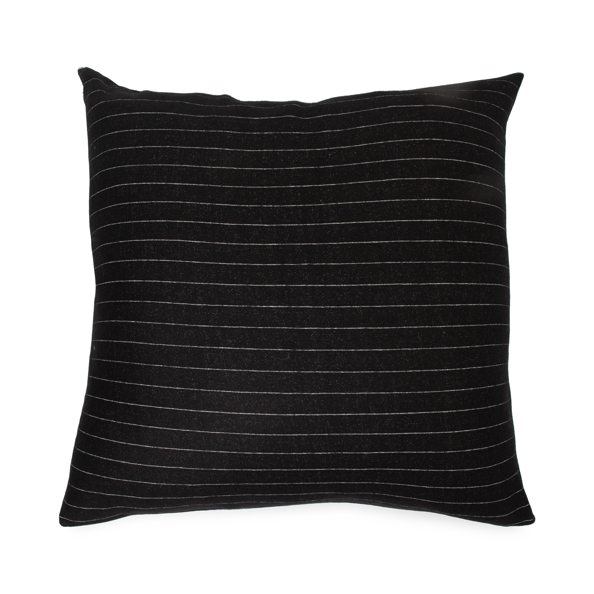 This minimal Pinstripe Pillow features slim white lines.
