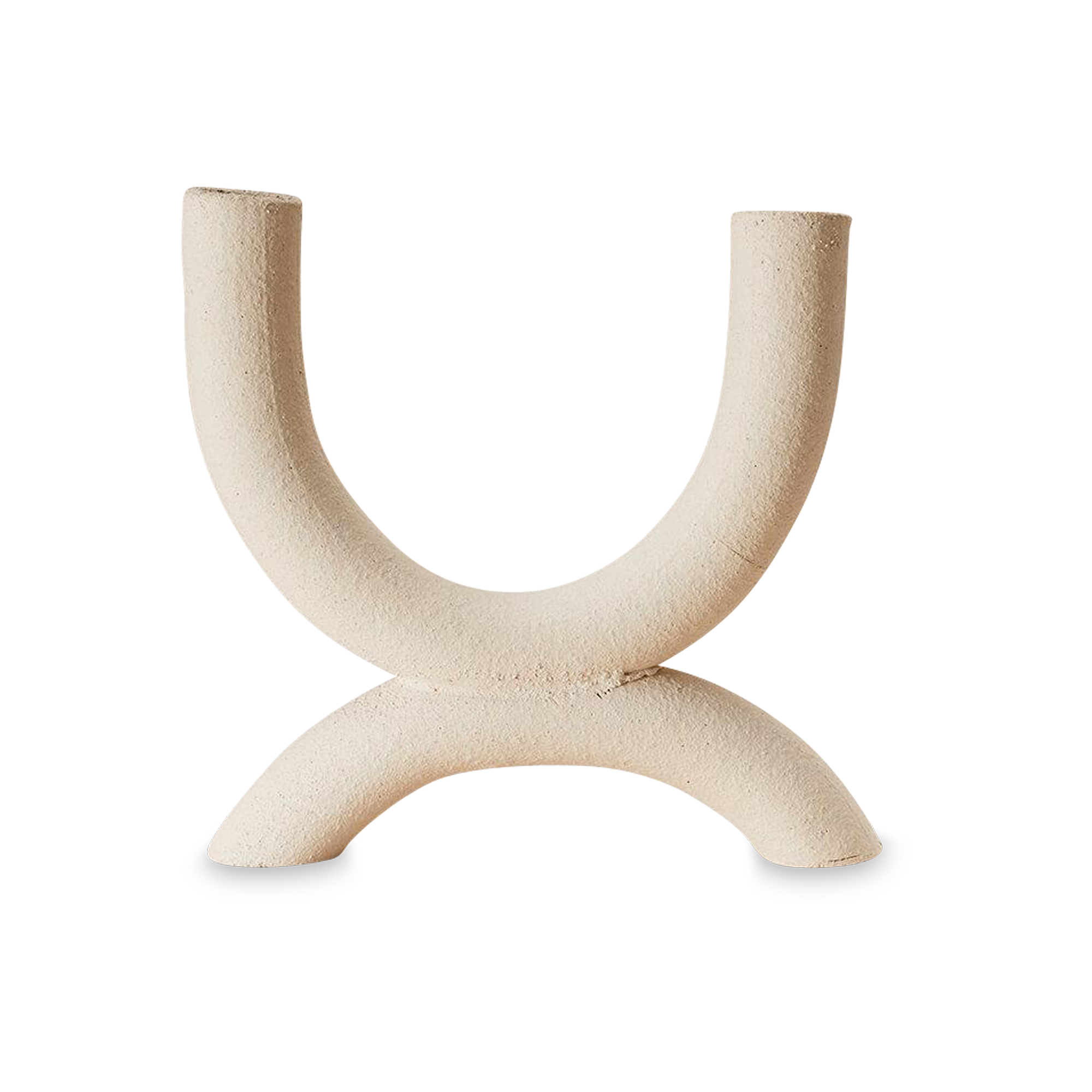 Crafted in raw ceramic, it can stand alone or intertwine with the Harmony Candleholder.