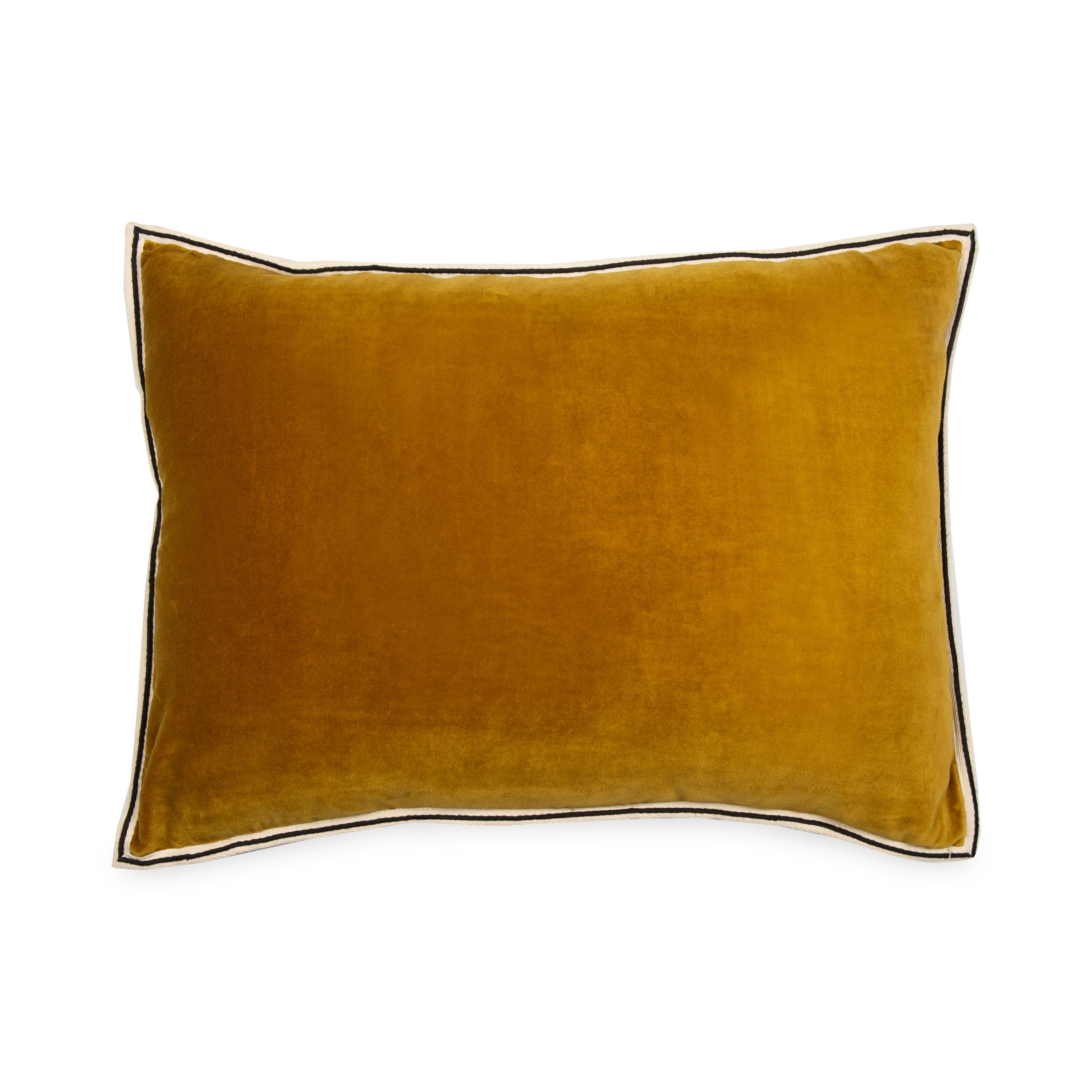 This Velvet Tape Pillow has a minimalist appearance with textural opulence.