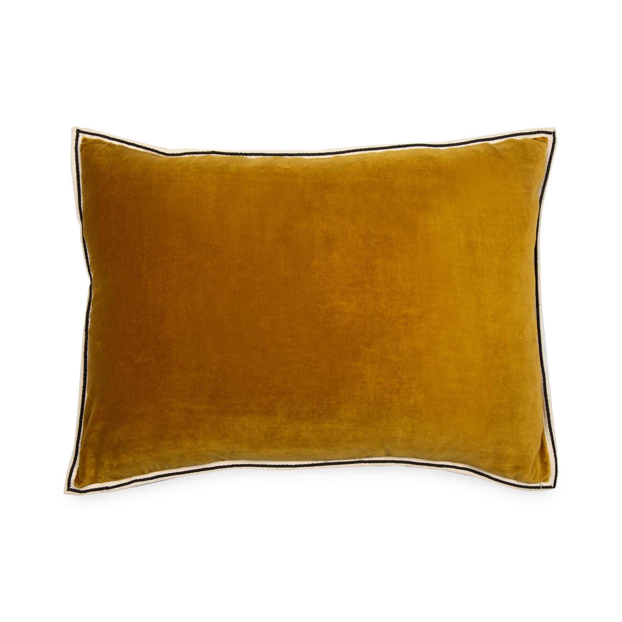 This Velvet Tape Pillow has a minimalist appearance with textural opulence.