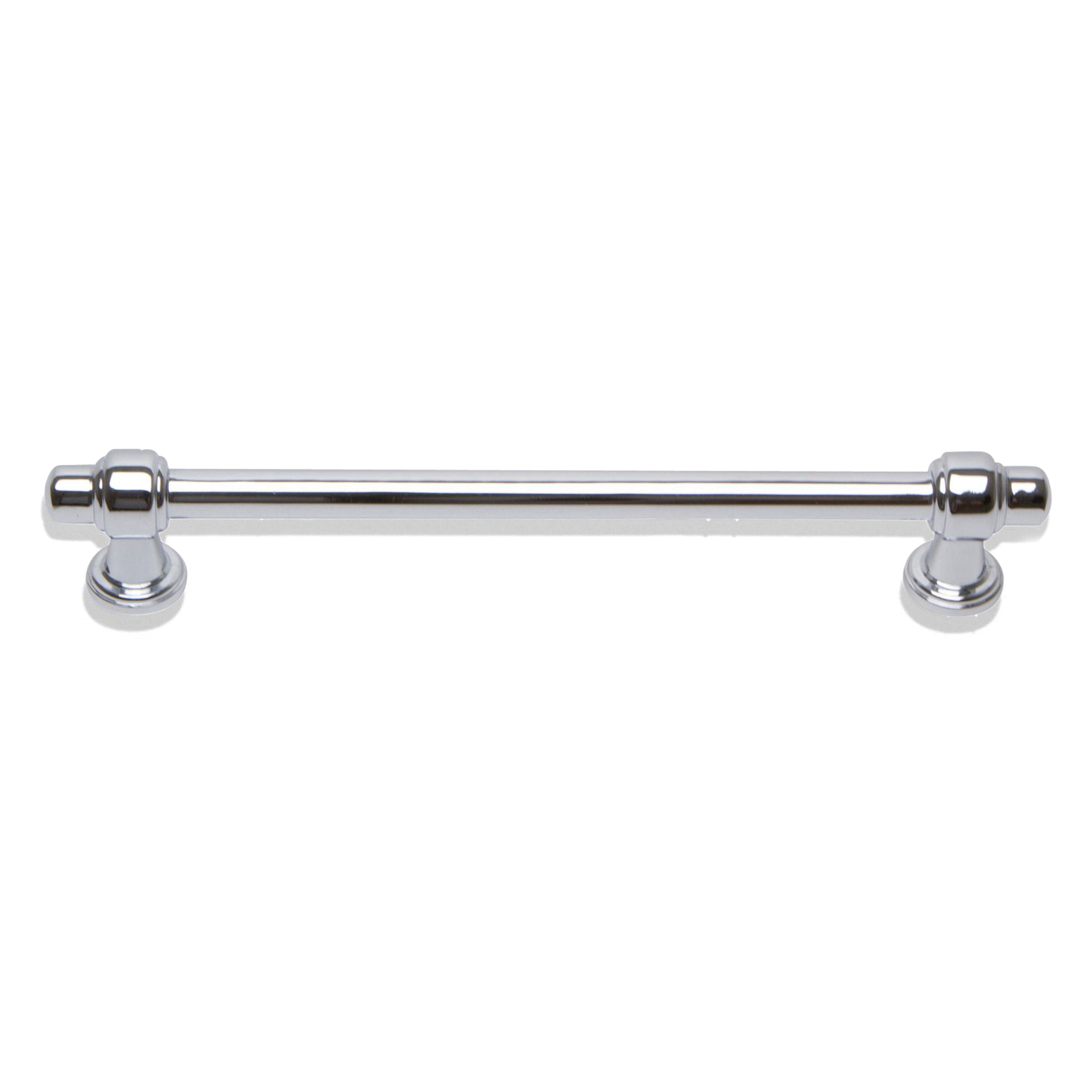 A contemporary pull with edged bar and handle details.