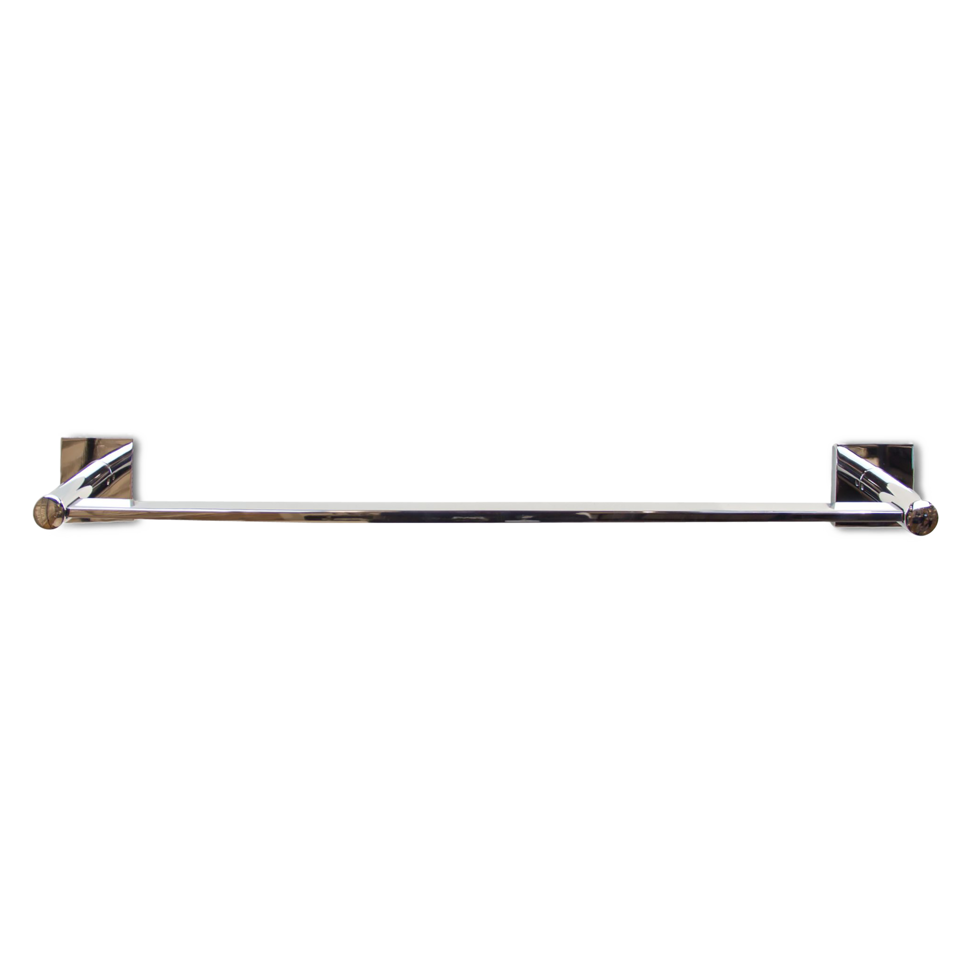 Sleek and elegant modern brass towel bar with square flanges in a variety of finishes.