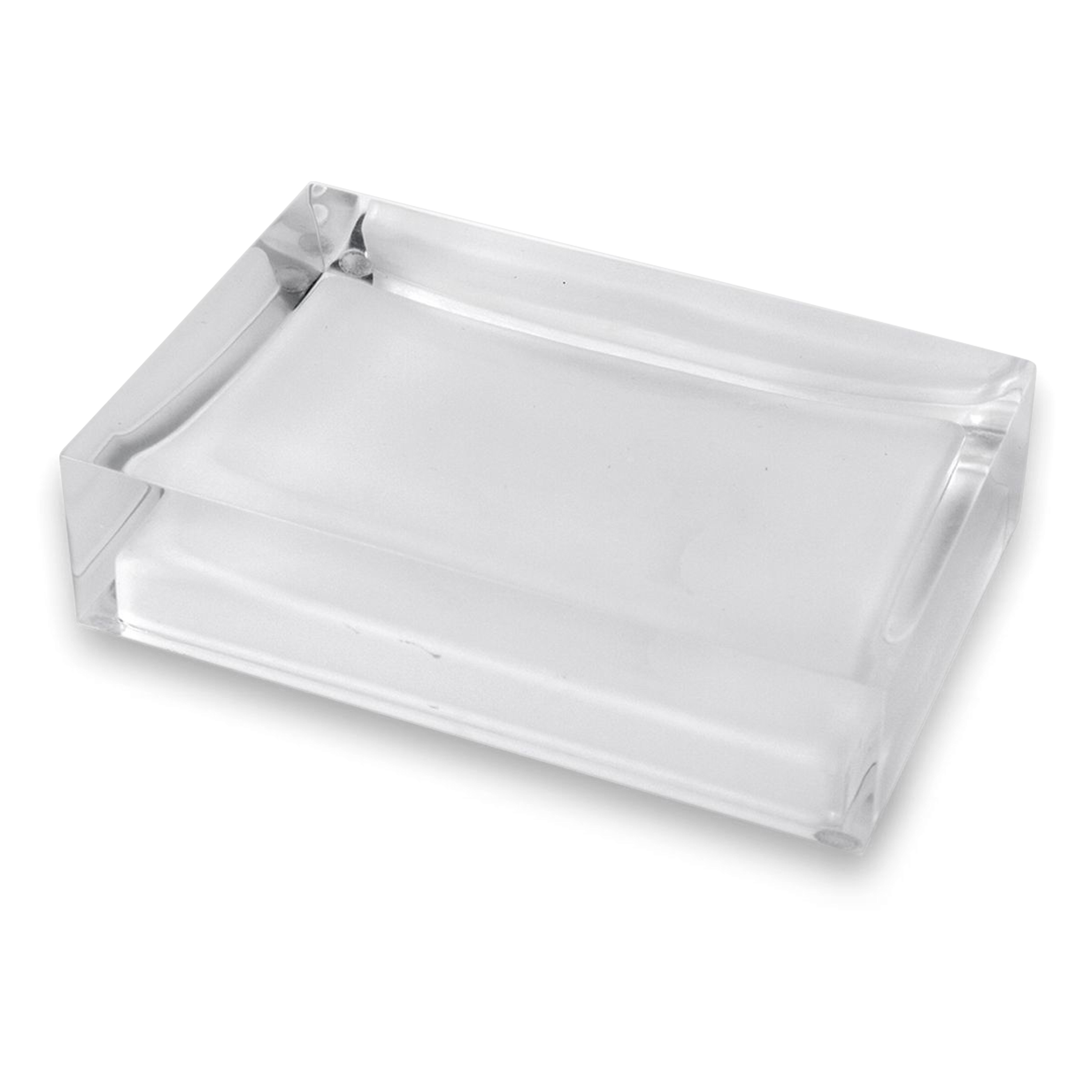 A thick, acrylic bathroom essential with a frosted lozenge interior.