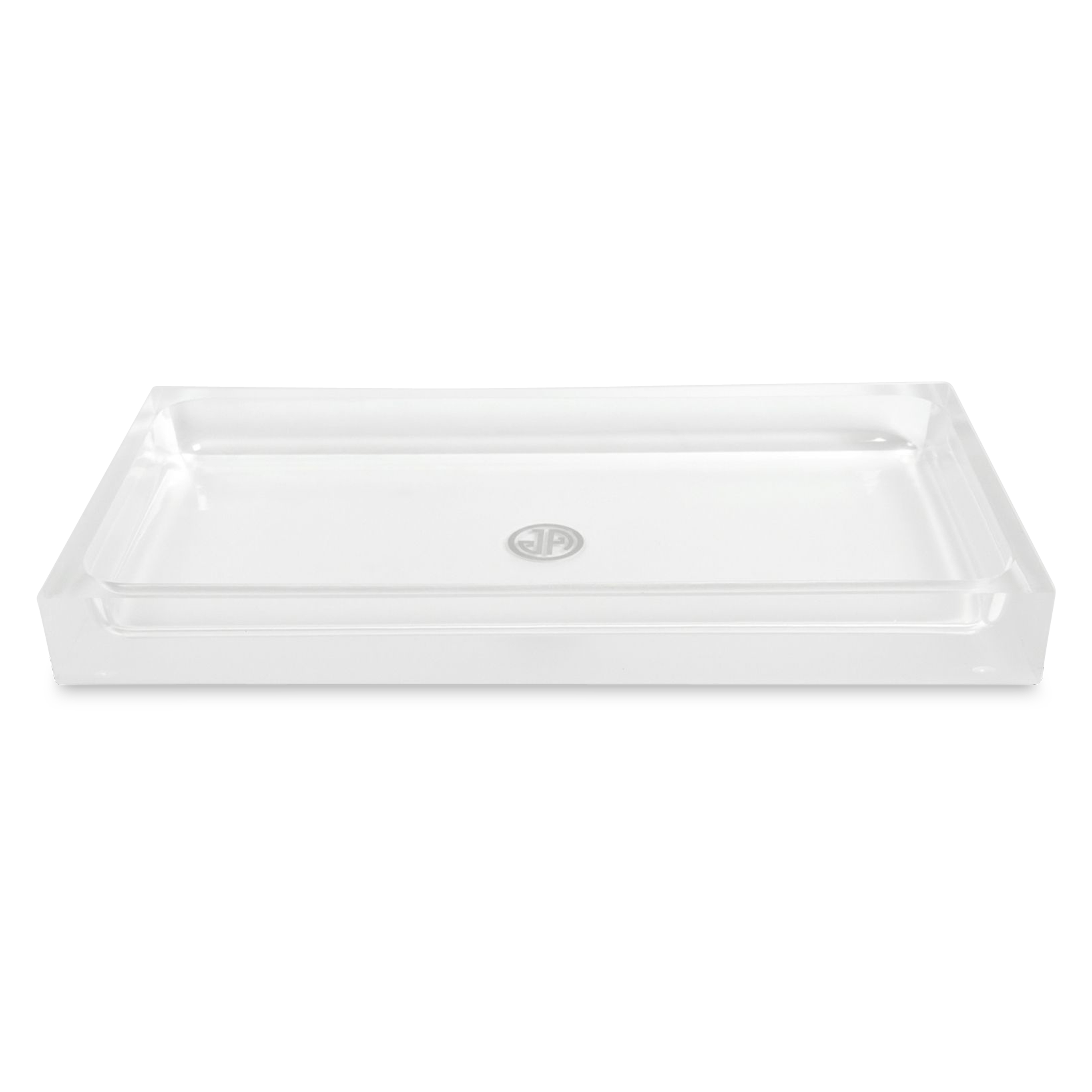 A thick, acrylic bathroom essential with a frosted lozenge interior.