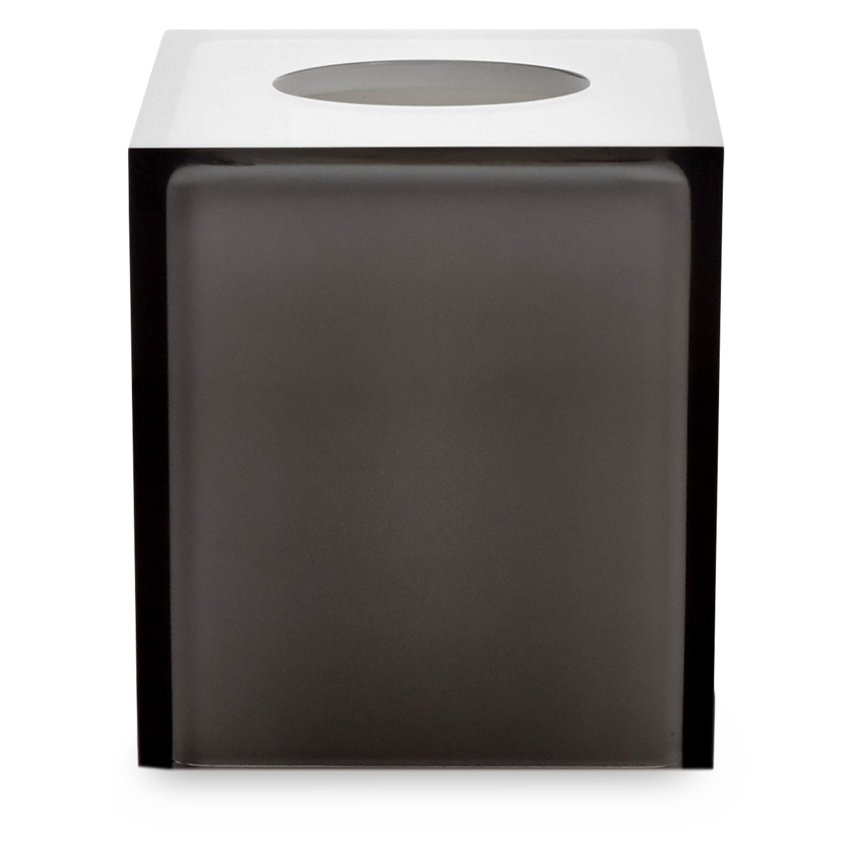 A thick, acrylic bathroom essential with a frosted lozenge interior.
