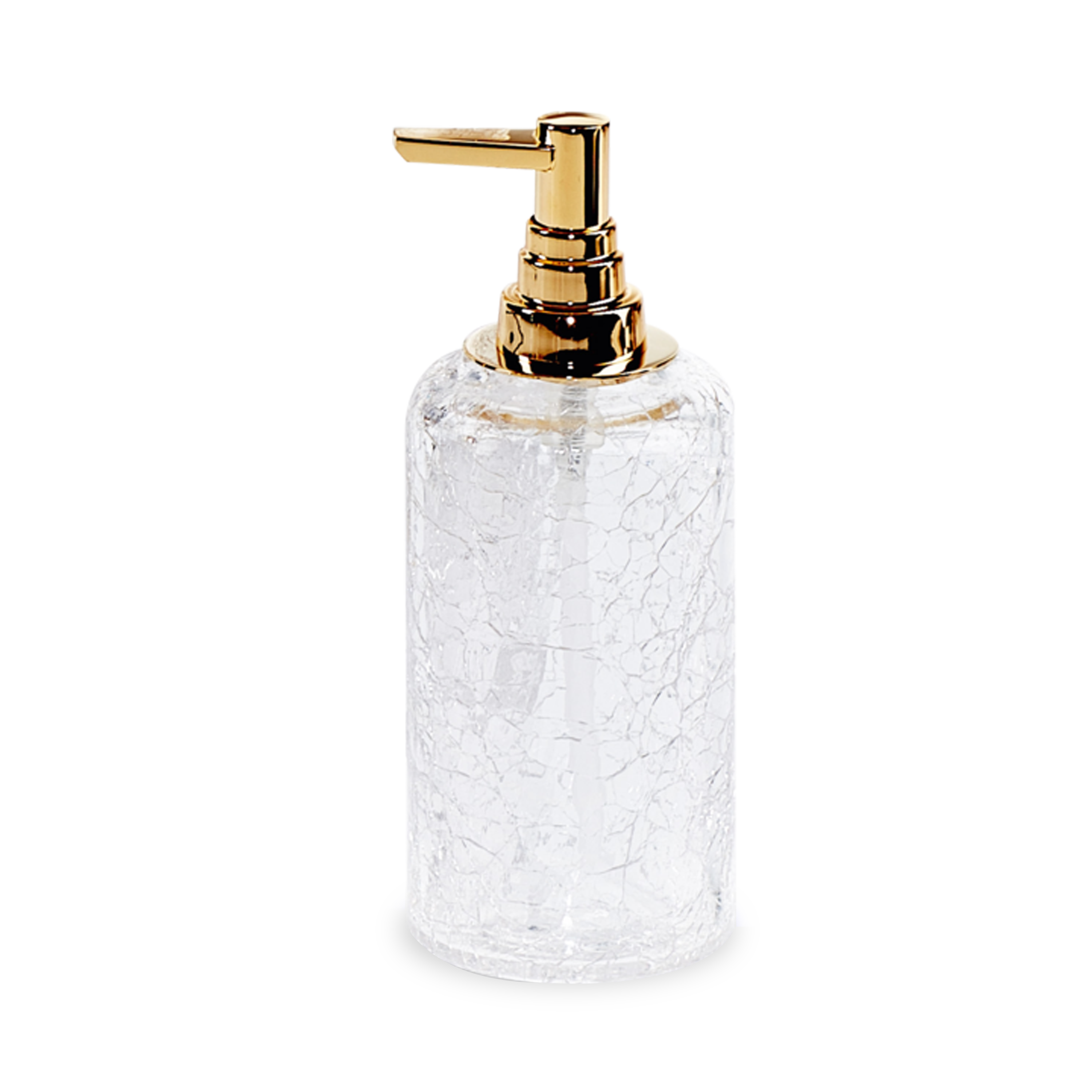 The Cracked Accessories collection features delicate cracked glass with polished gold details.