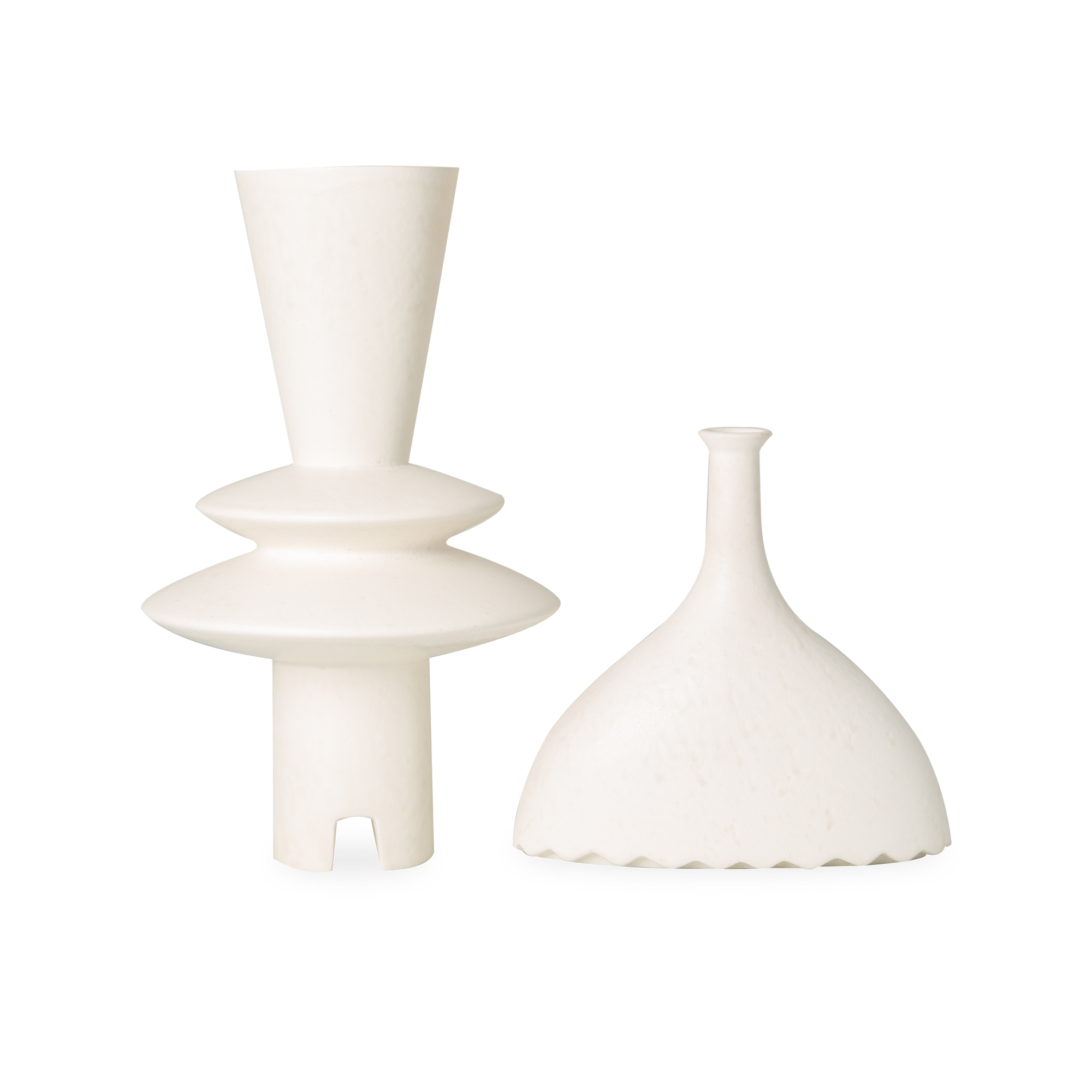 The sculptural Geometric Vases are inspired by Scandinavian design and they are equally striking individually and in a group.