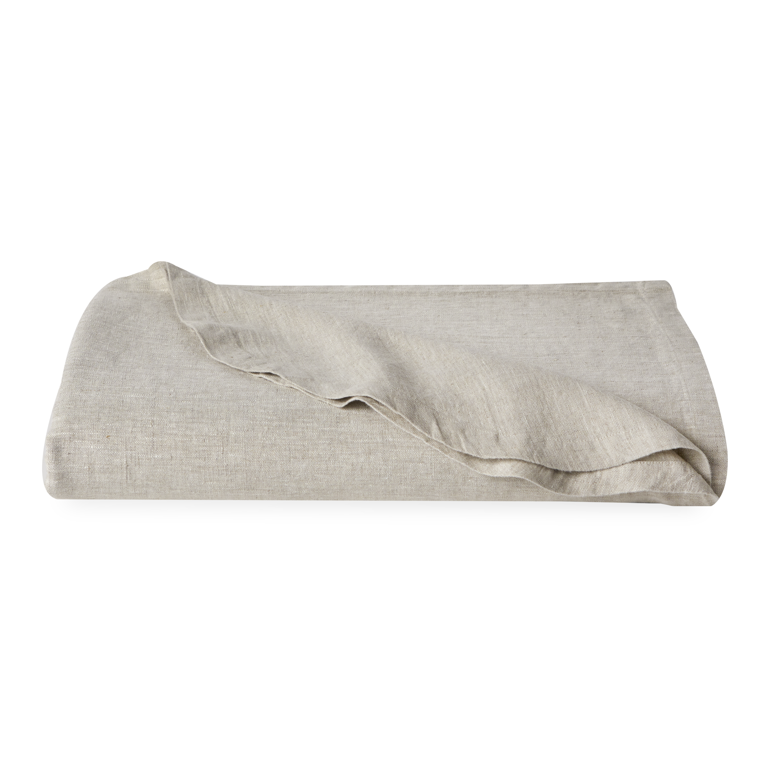Made in Canada from European linen, the oversized Muse bedspread features a three-panel construction with rounded corners.