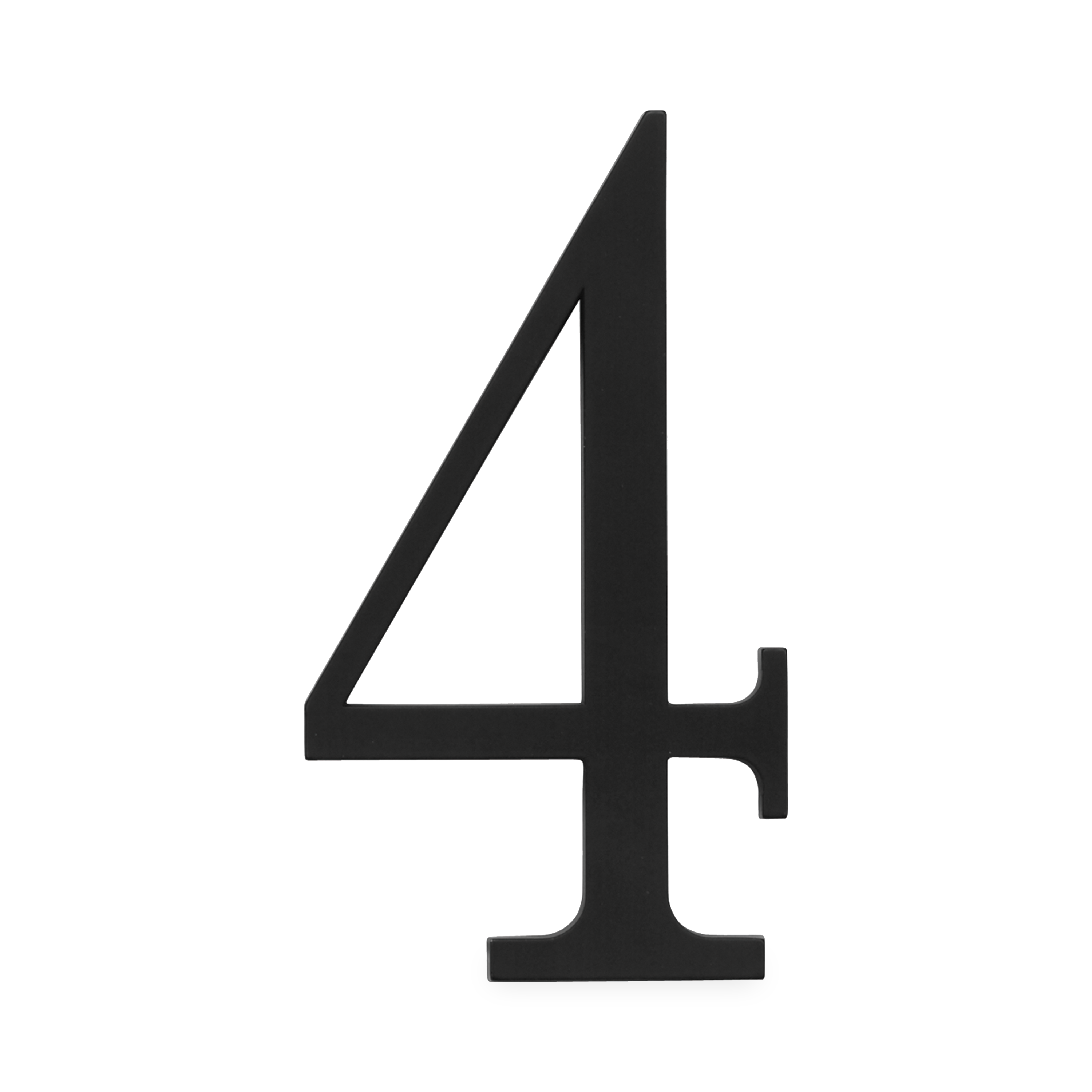 A seamless black house number written in a traditional font.