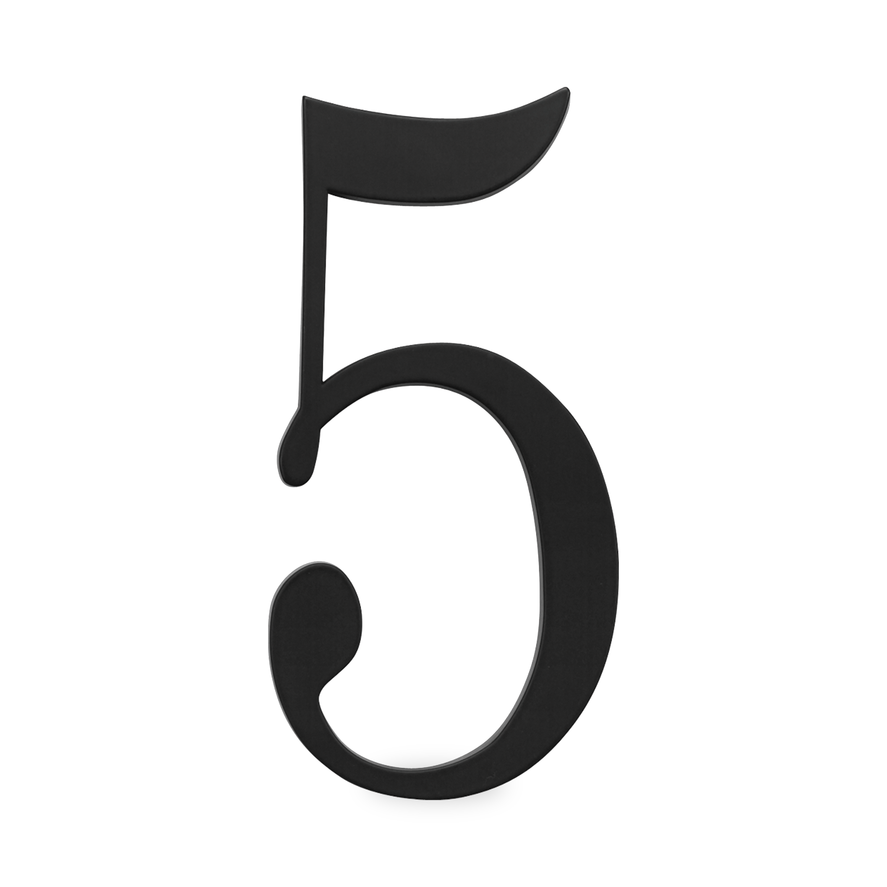 A seamless black house number written in a traditional font.